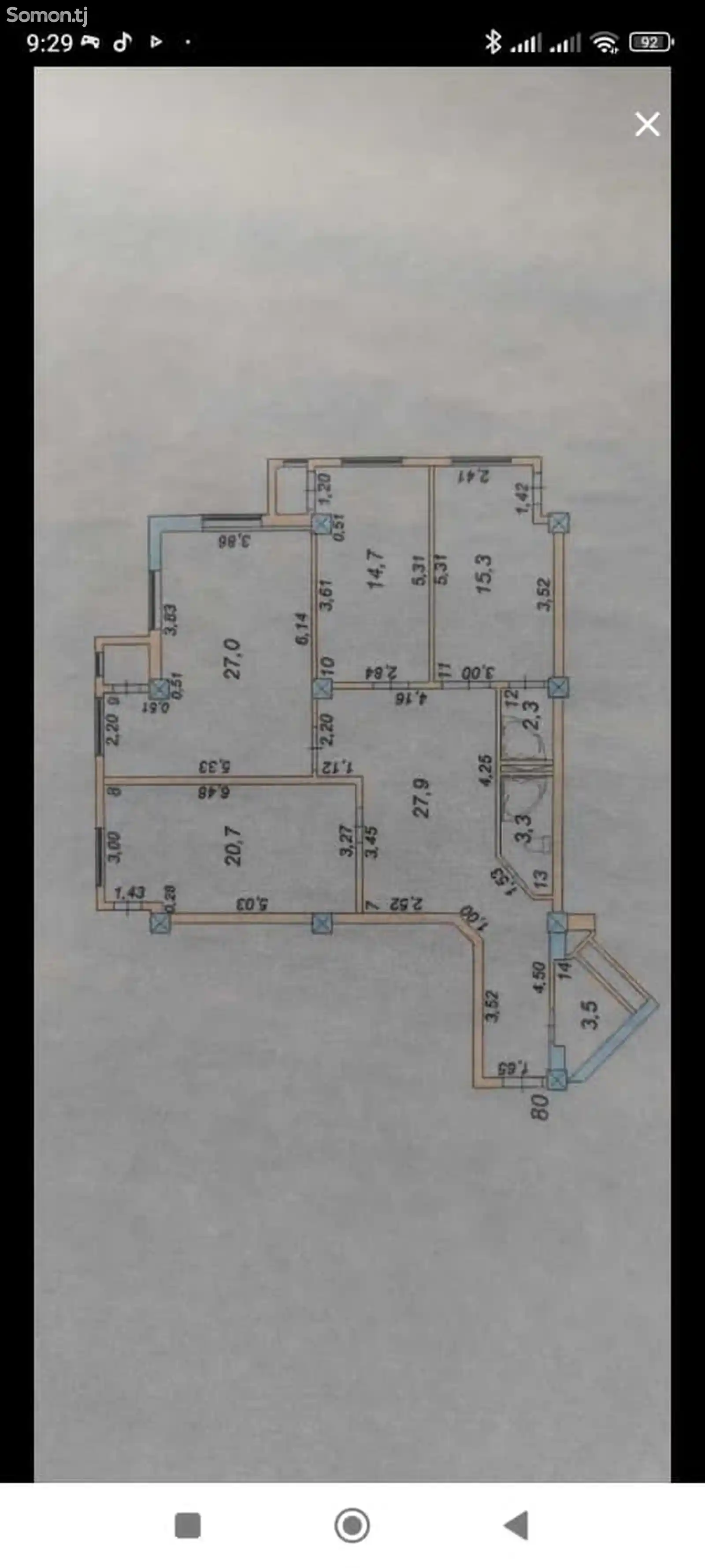 3-комн. квартира, 10 этаж, 118 м², шохмансур-2