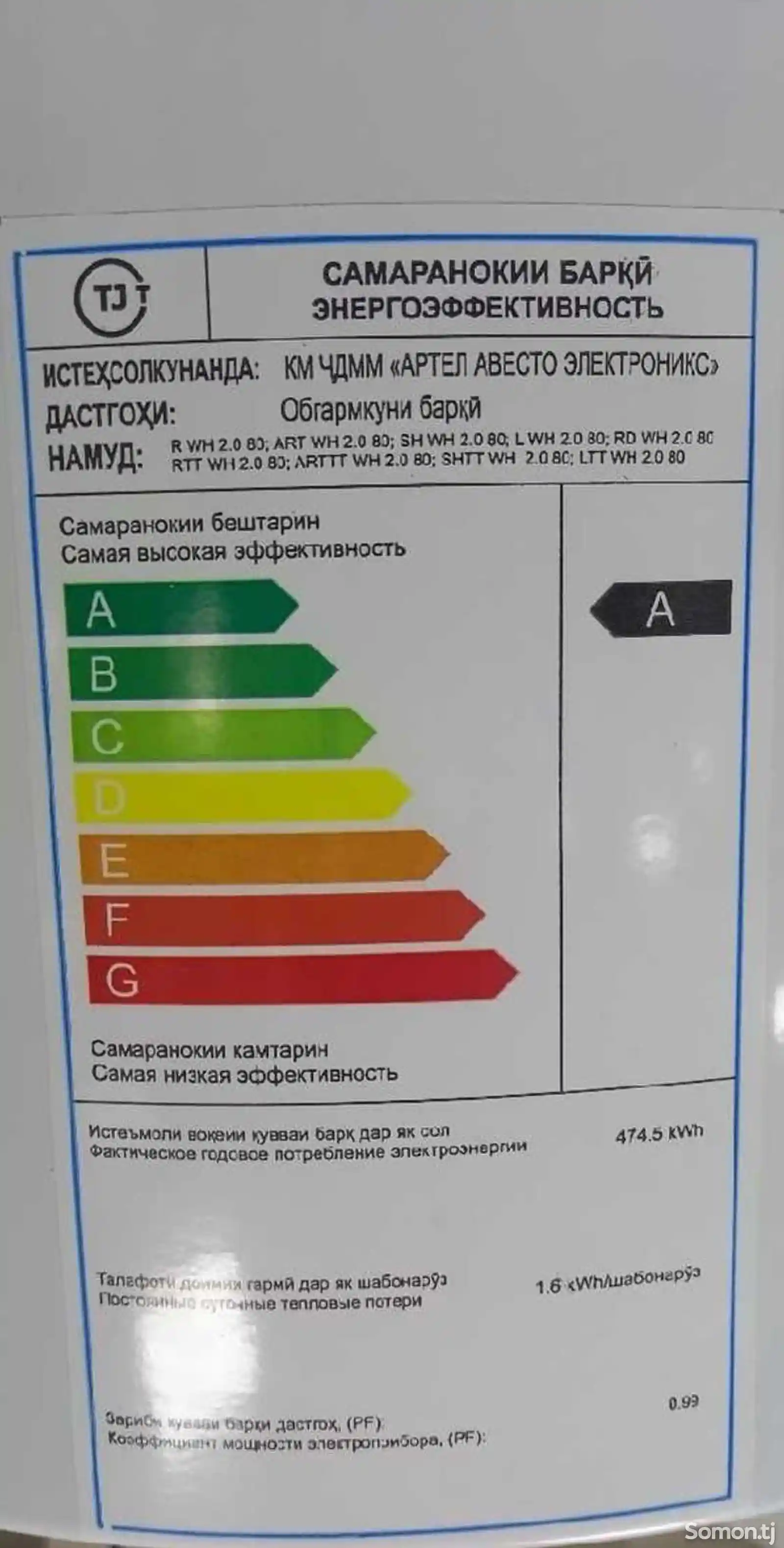 Водонагреватель Artel-3