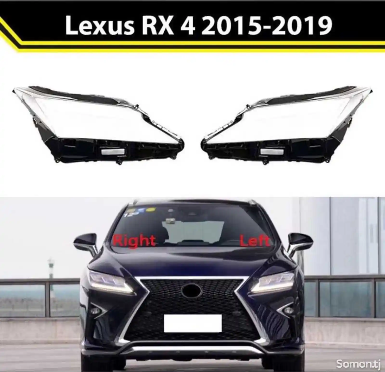 Стекло фары на Lexus rx4 2016-2019