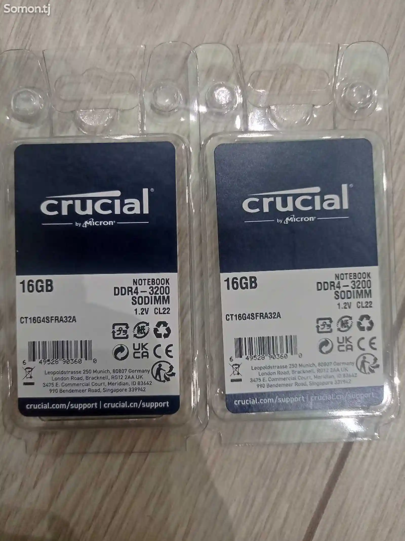 Оперативная память Crucial SO-DIMM DDR4 16Gb 3200MHz-2