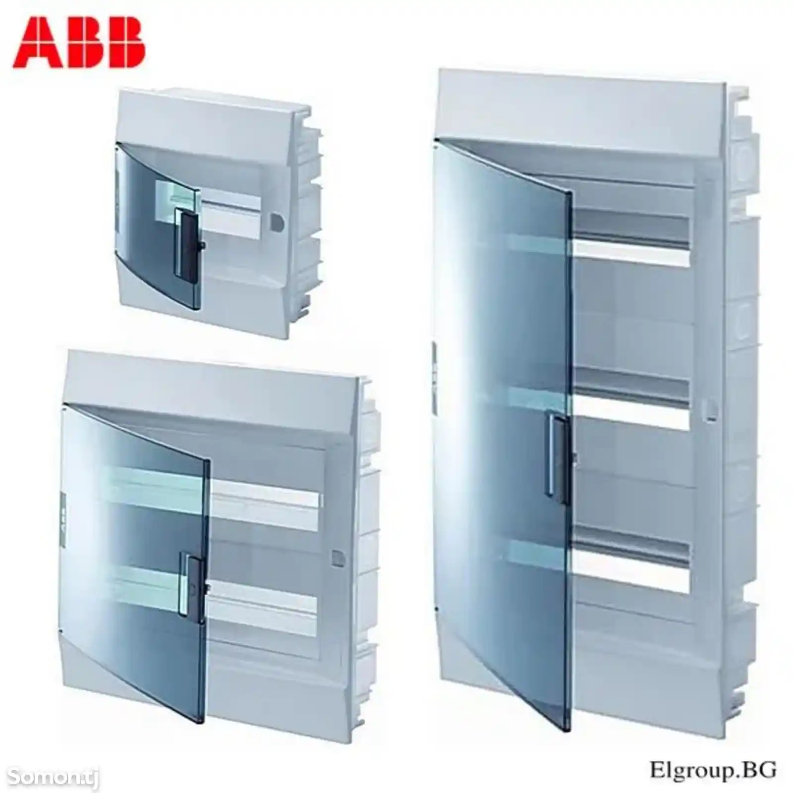 Щит ABB Basic E для скрытого монтажа, прозрачная серая дверь, 36 модул-1