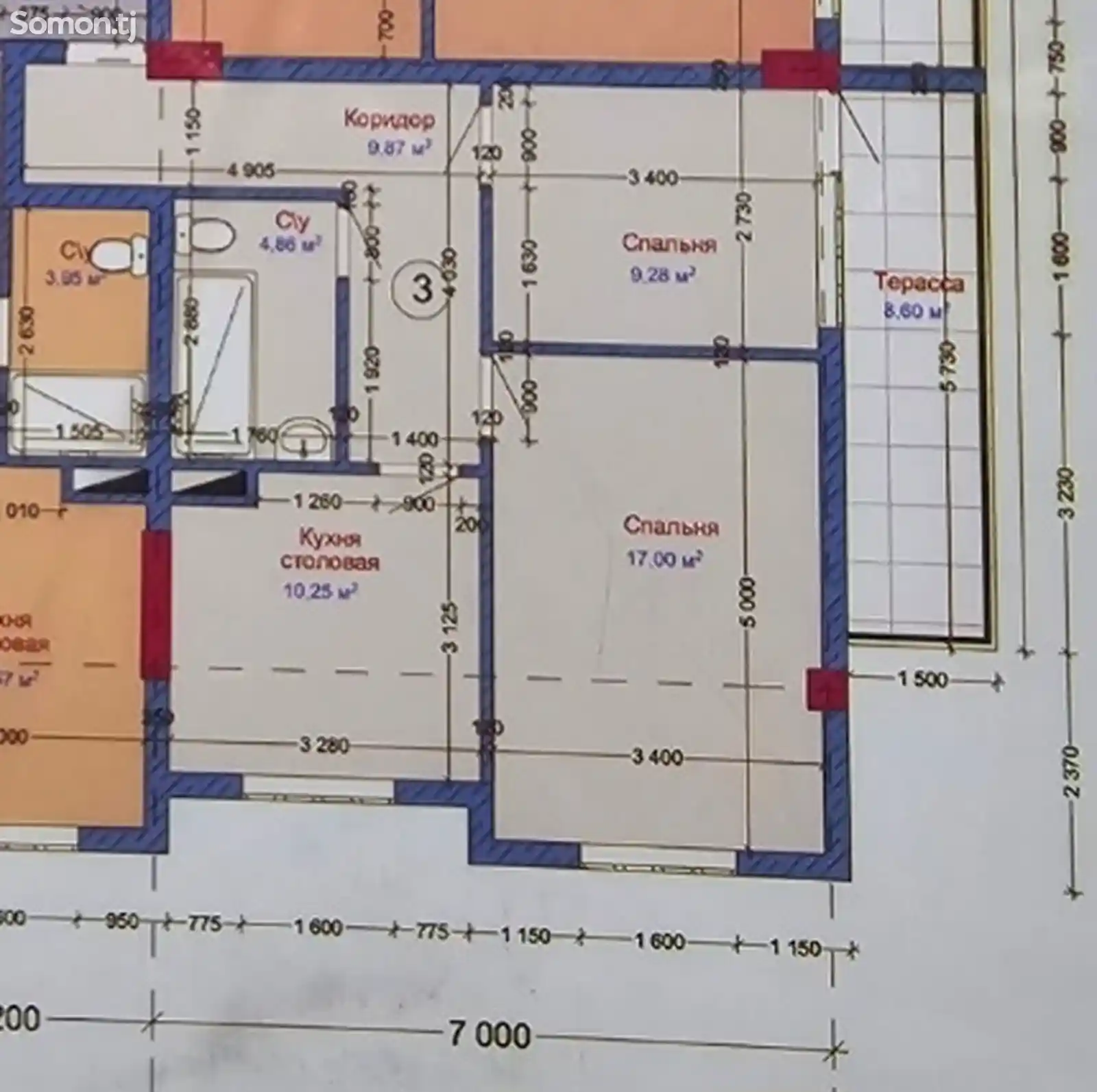 2-комн. квартира, 10 этаж, 60 м², Масчиди Чумахони-4