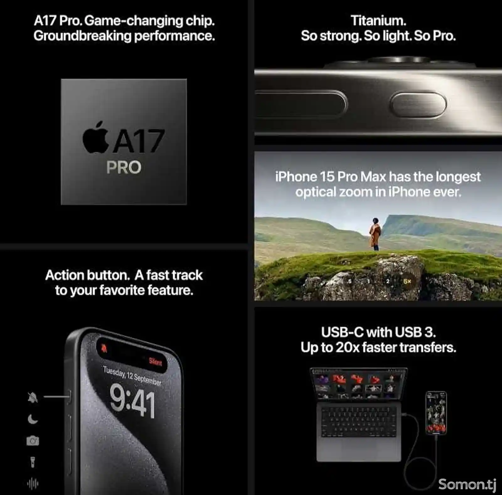 Apple iPhone 15 pro max 256gb black titanium-5