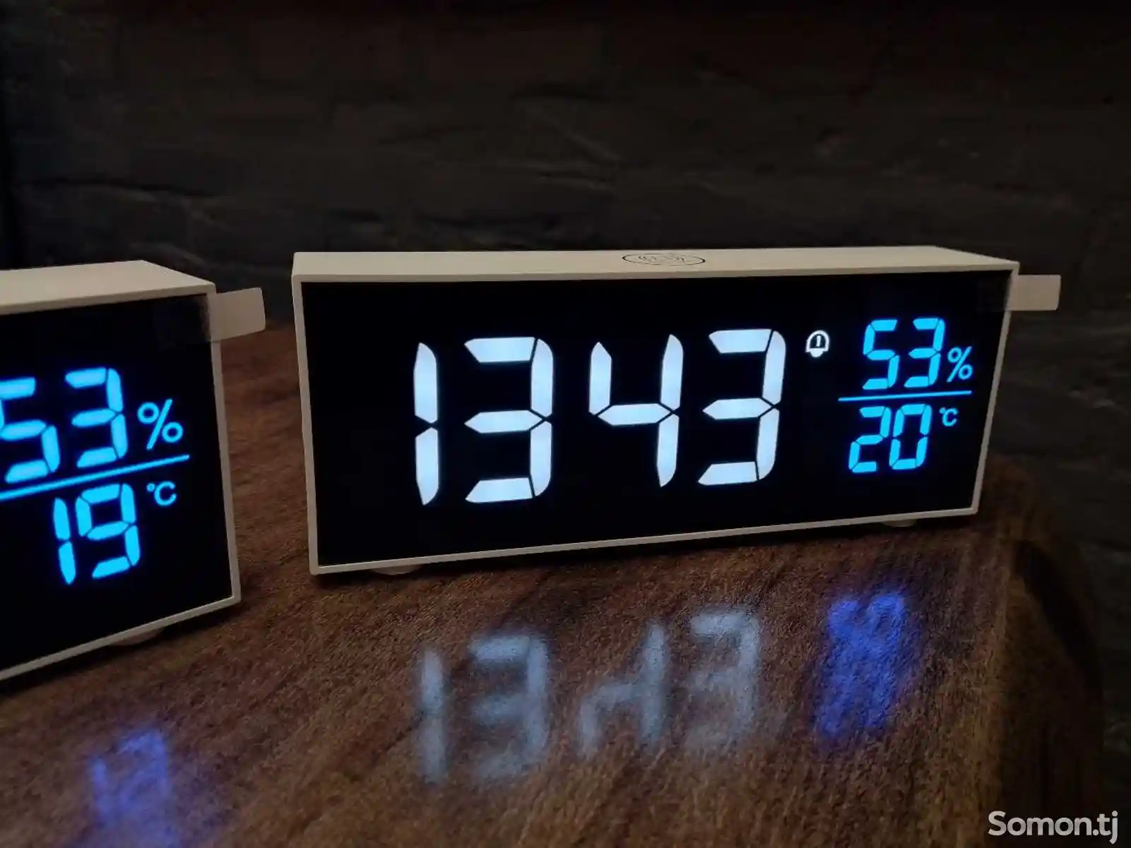 Настольные электронные часы Suzu c аккумулятором, термометром и гигром-3
