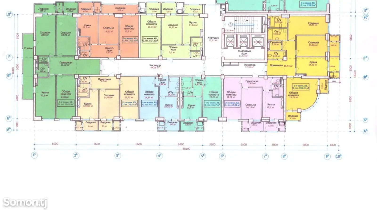 3-комн. квартира, 9 этаж, 124 м², Шохмансур-4