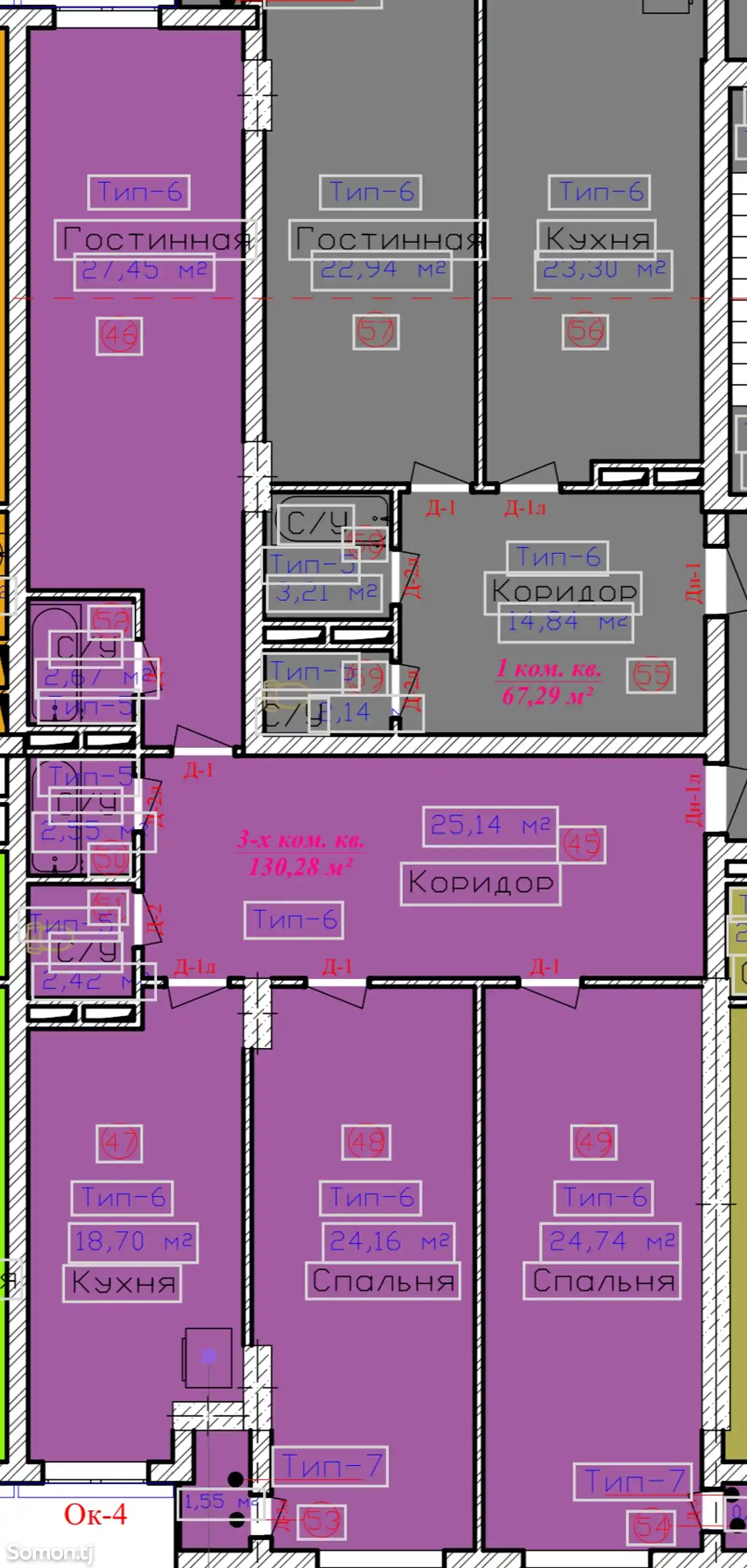 3-комн. квартира, 7 этаж, 110 м², Шохмансур-3