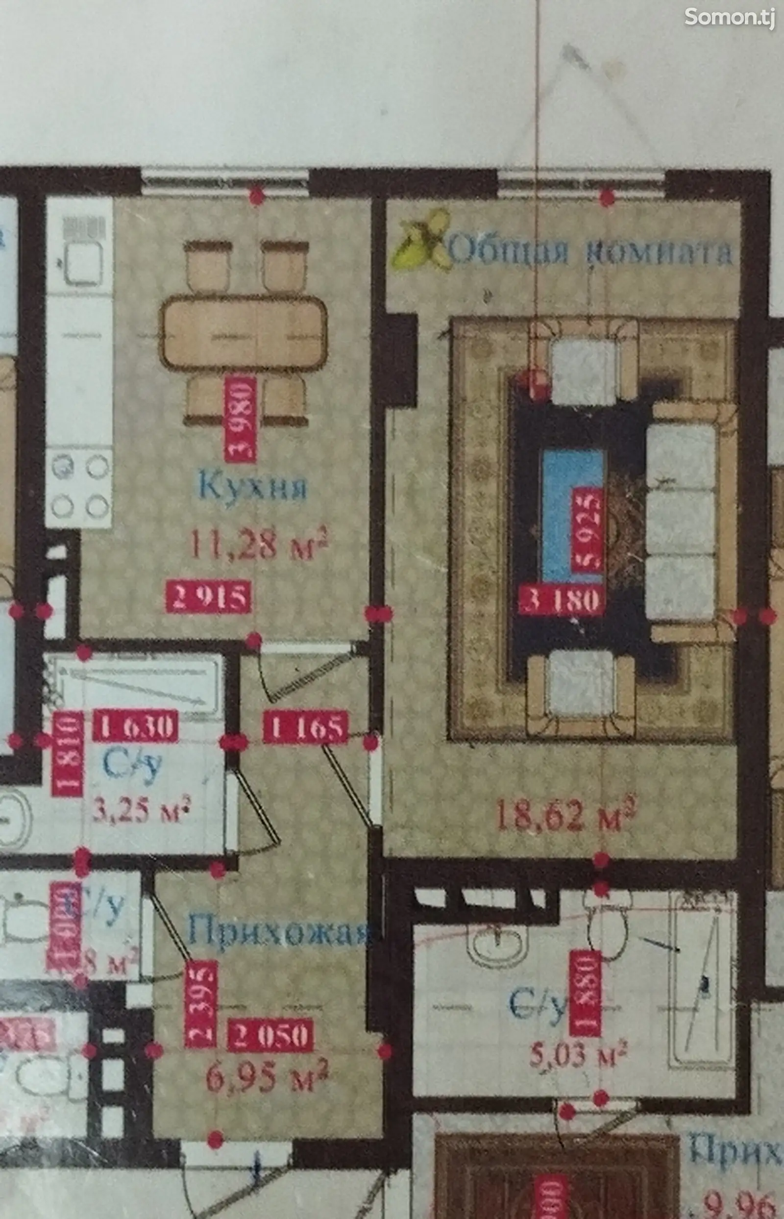 1-комн. квартира, 7 этаж, 44 м², ленинский раён