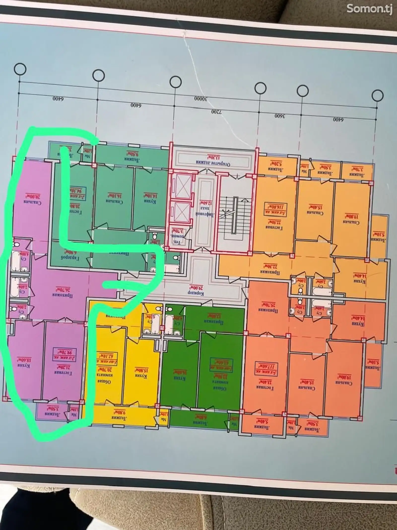 2-комн. квартира, 14 этаж, 100 м², 46 мкр-1