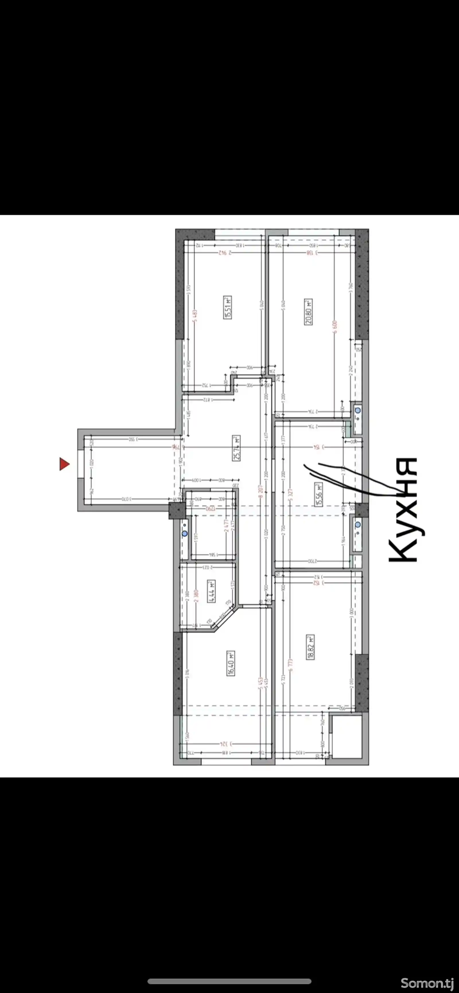 4-комн. квартира, 8 этаж, 129 м², Шохмансур Поворот Аэропорта-3