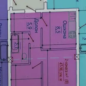 2-комн. квартира, 5 этаж, 47 м², Назди масчиди калон