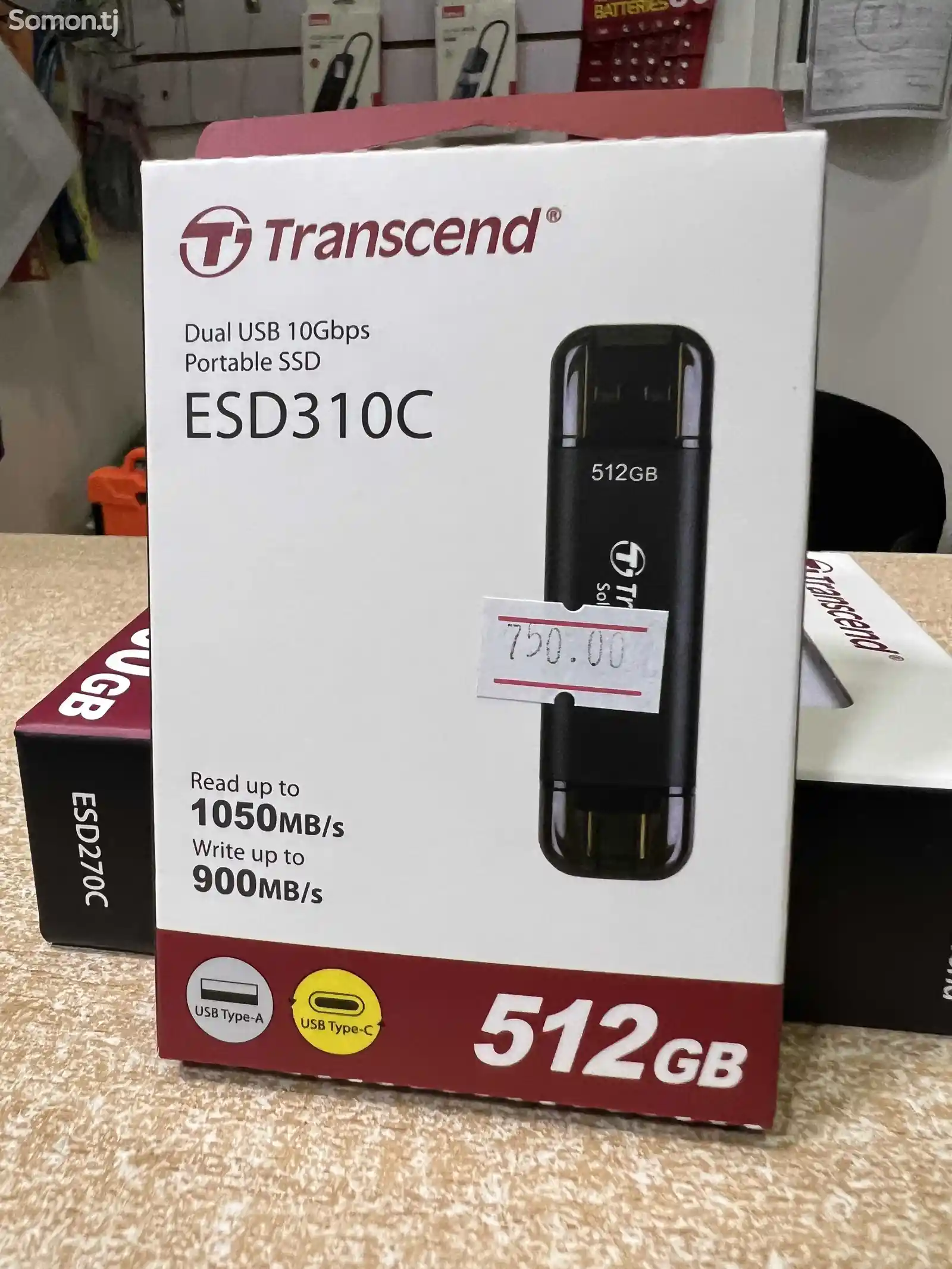 Флешка Transcend ESD310C TS512GESD310C USB/USB-C OTG 512 ГБ
