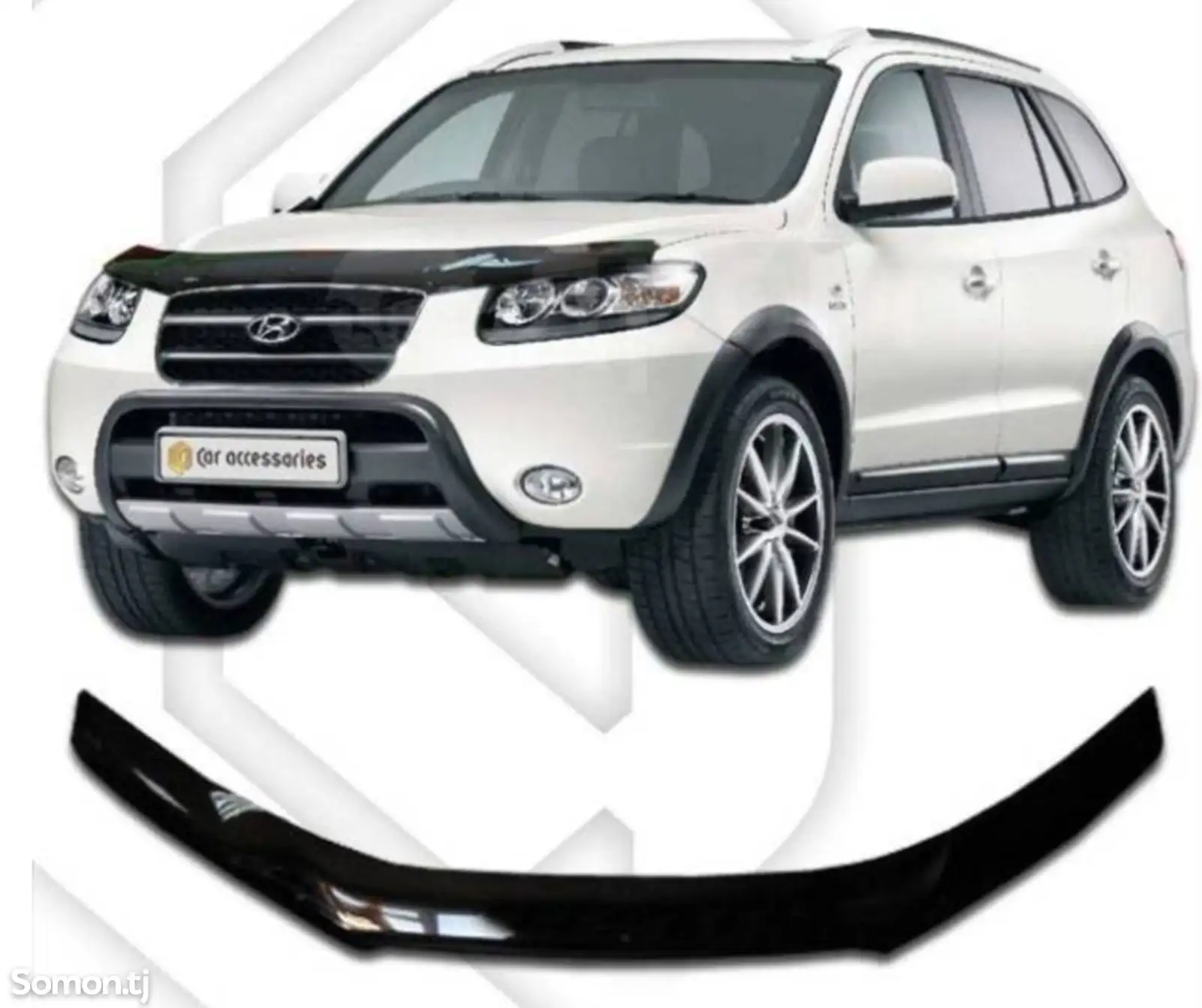 Дефлектор капот на Hyundai Santa Fe 2007-2011