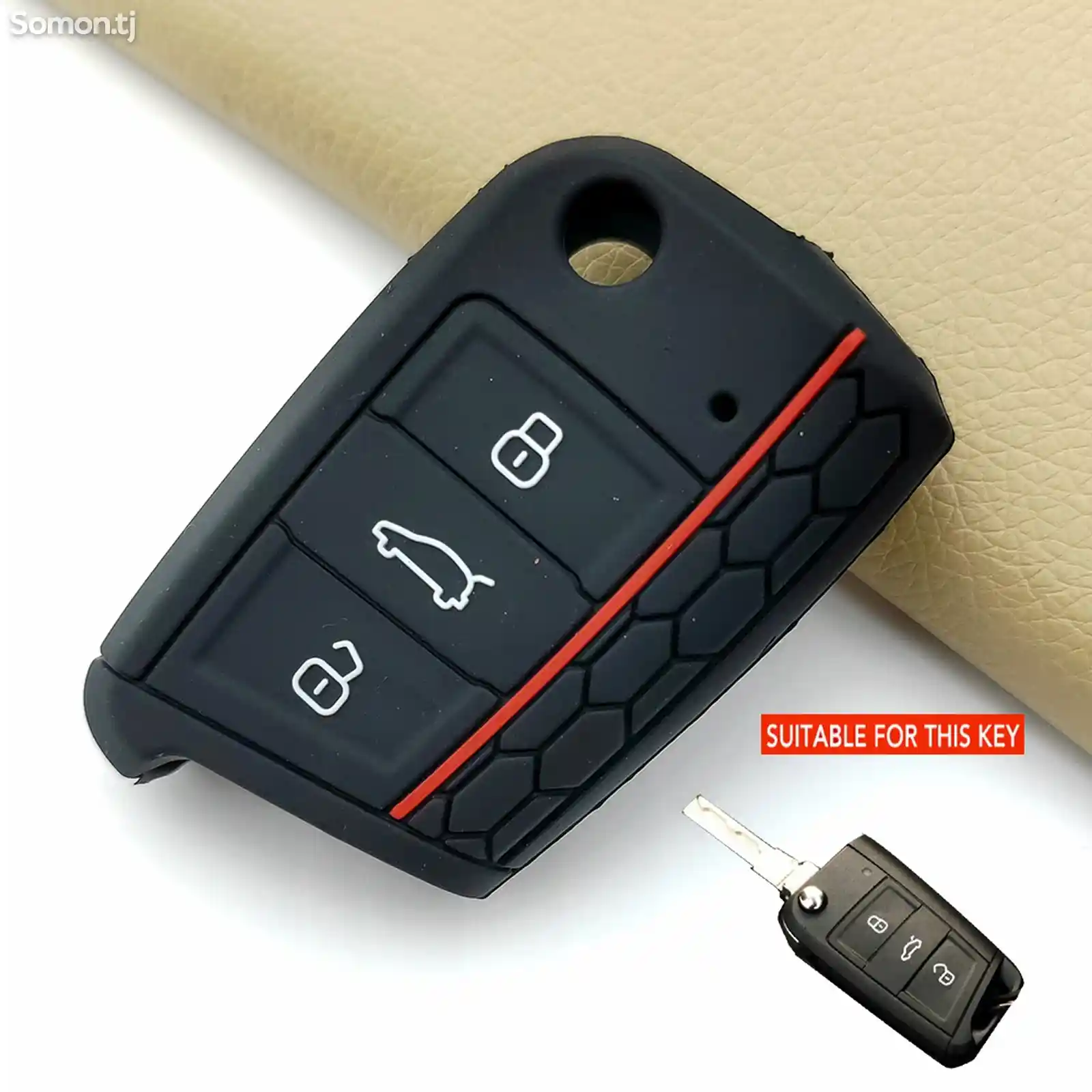 Силиконовый чехол для автомобильного ключа для VW Golf 7 MK7 3 кнопочный-3