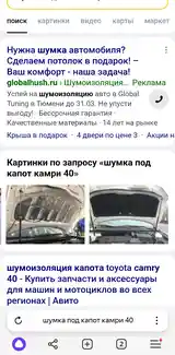 Обшивка капота от Toyota Camry-2