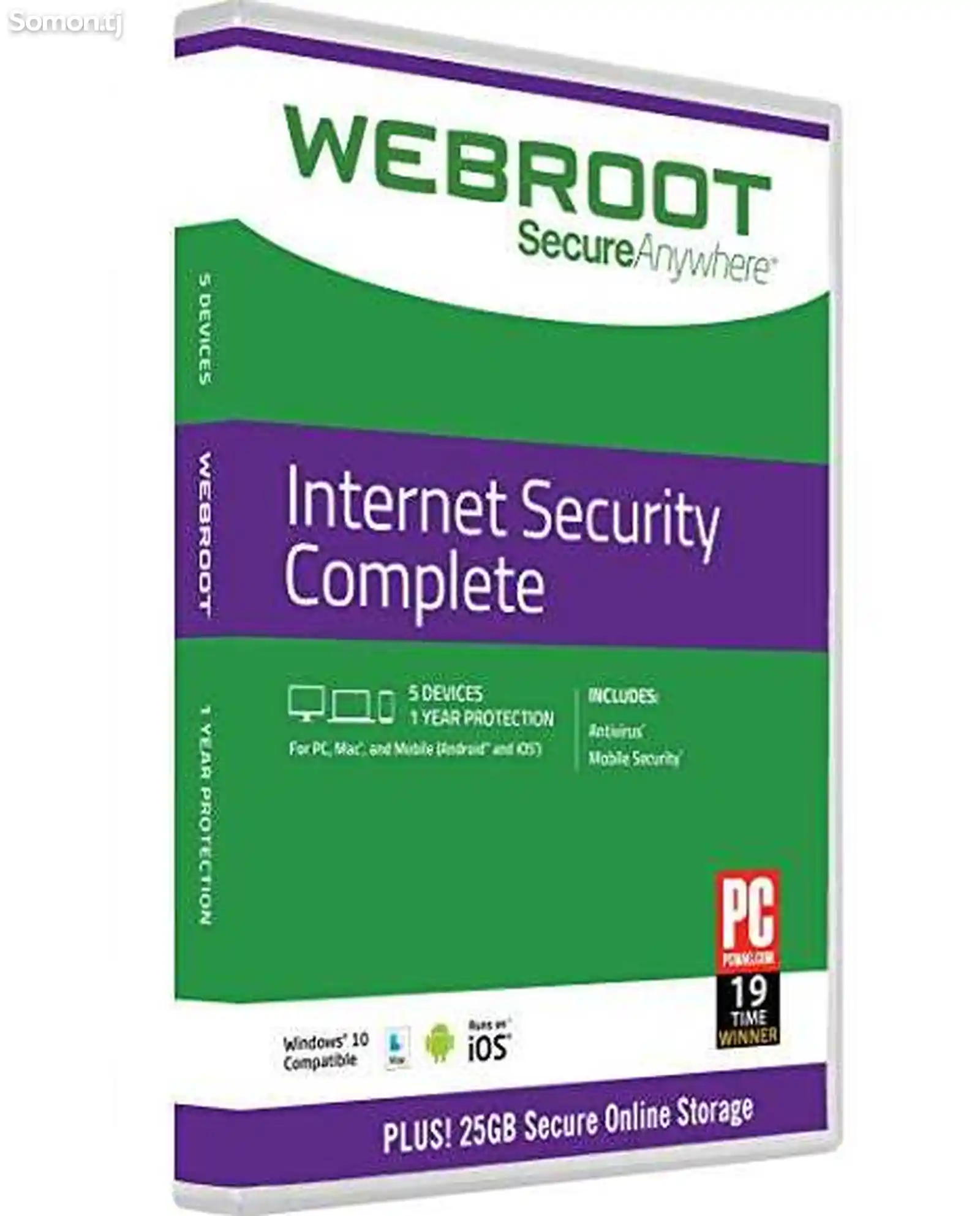 Антивирус Webroot SecureAnywhere AntiVirus - барои 3 роёна, 1 сол-1