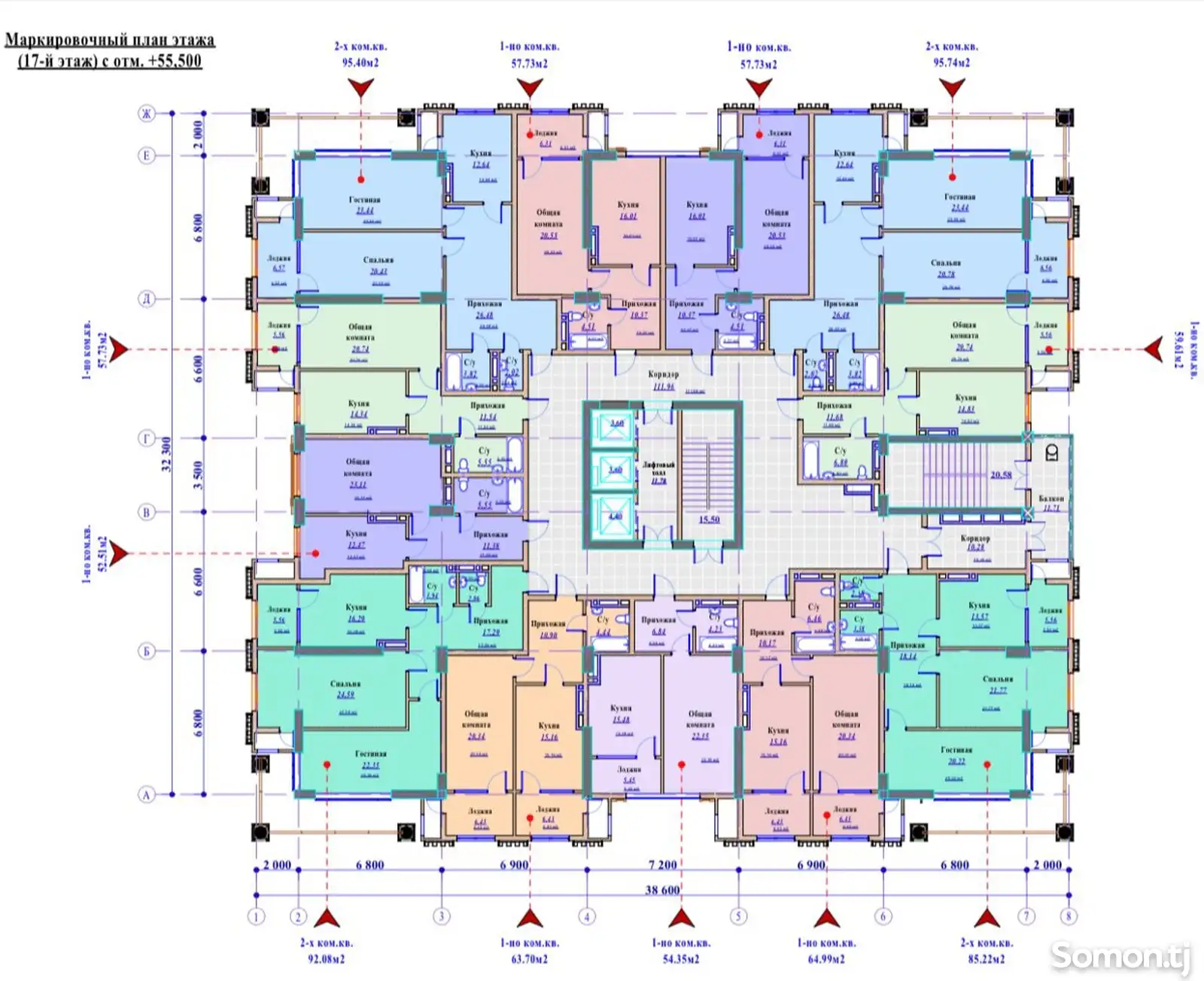 2-комн. квартира, 17 этаж, 58 м², н.Шохмансур куч. Айни-2