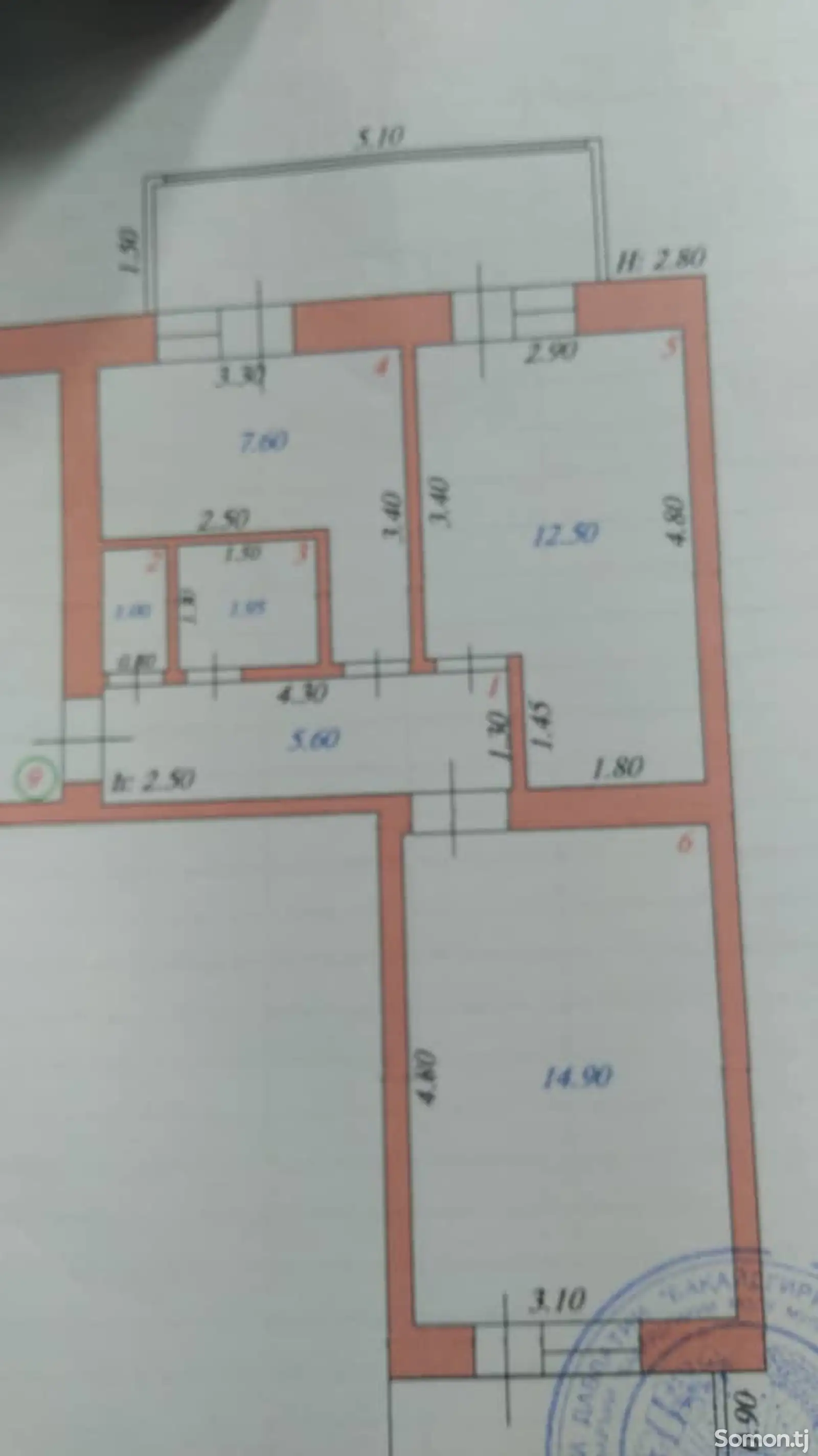 2-комн. квартира, 3 этаж, 1234 м², Шуроб-1