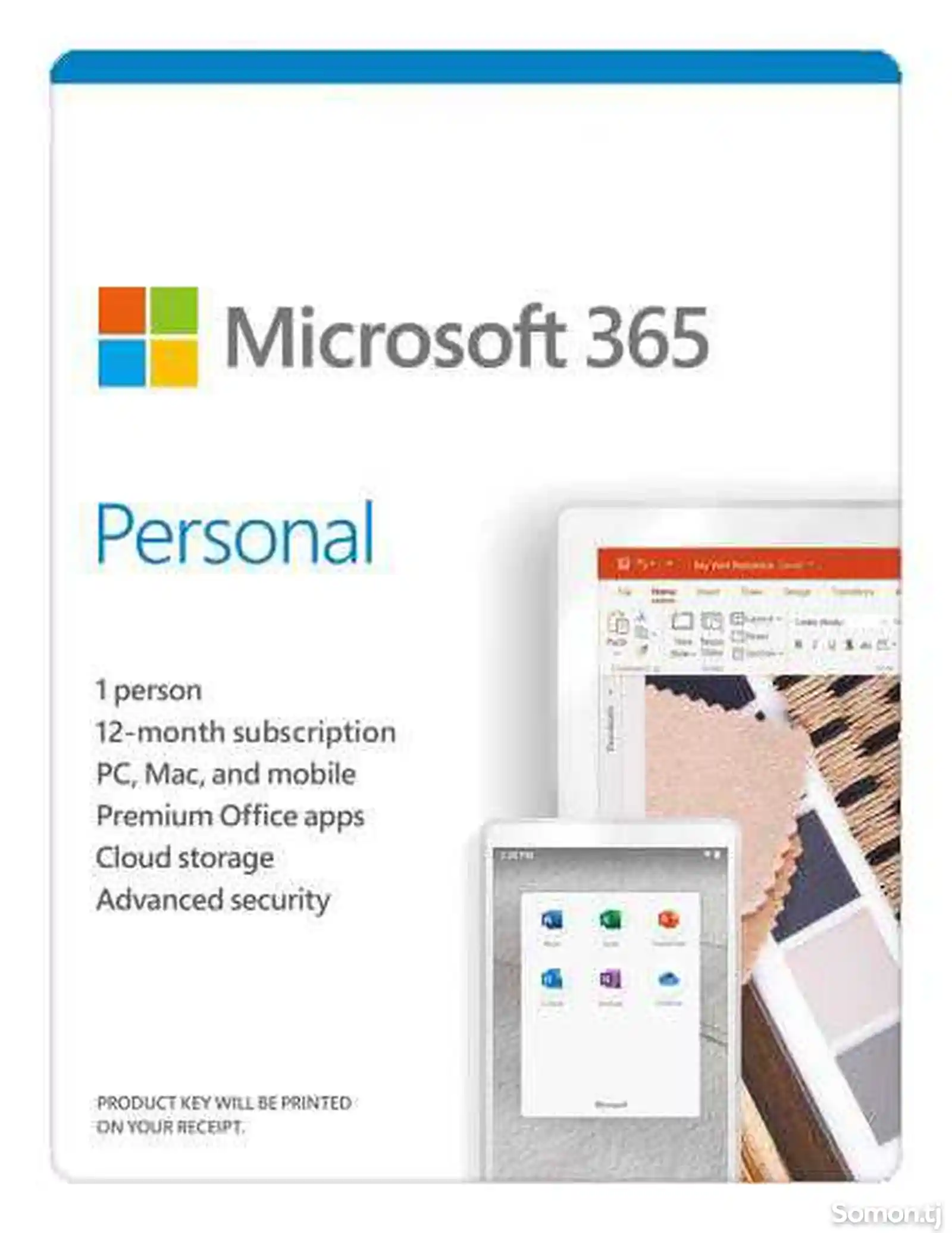 Microsoft 365 Personal - иҷозатнома барои 1 роёна, 1 сол