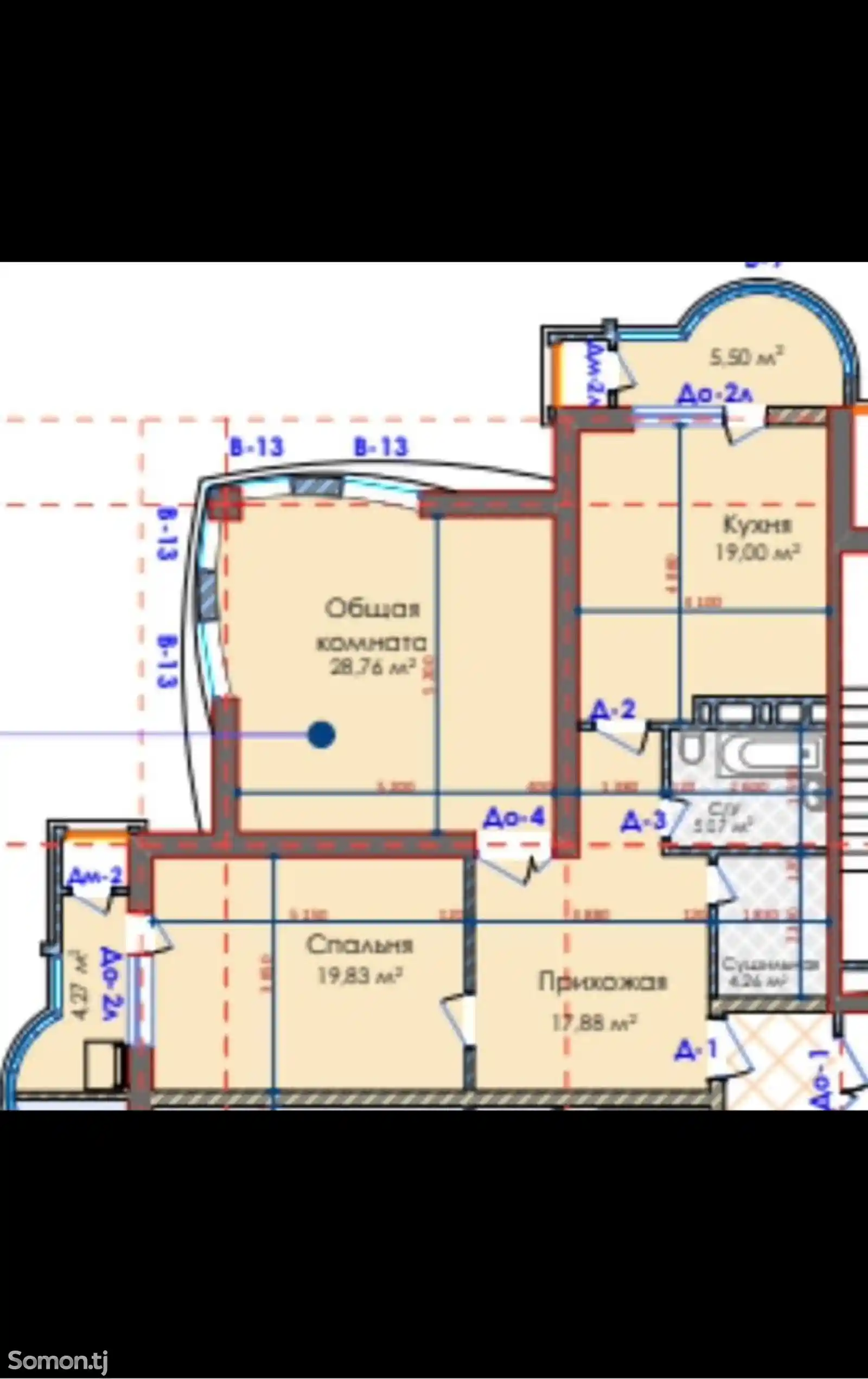 2-комн. квартира, 13 этаж, 107 м², Опера и Балет, Нац. Банк-2