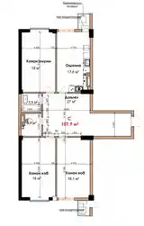 3-комн. квартира, 11 этаж, 108 м²,  Гранд Отель-5