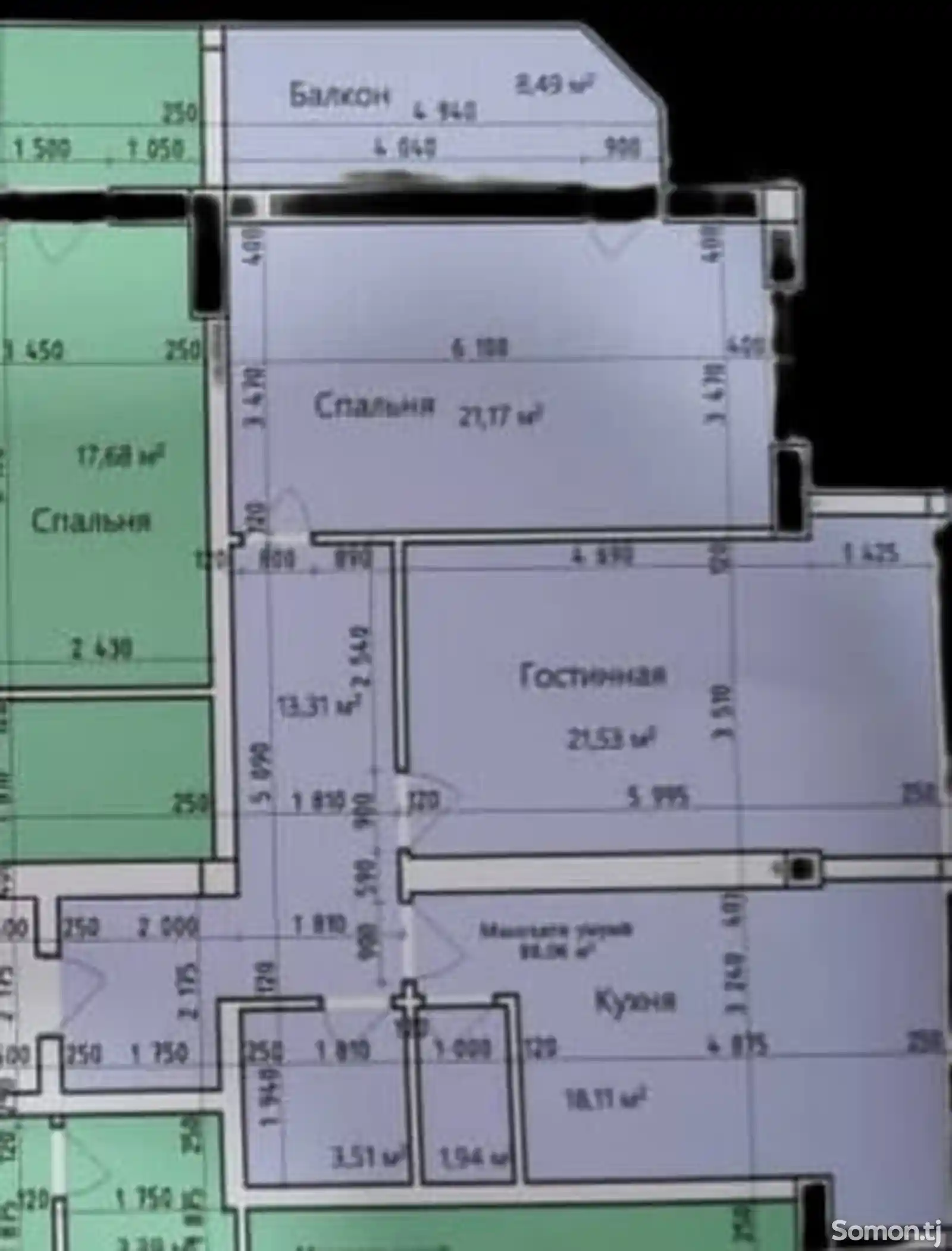 2-комн. квартира, 6 этаж, 88 м², Бустон (Чкаловск)-3