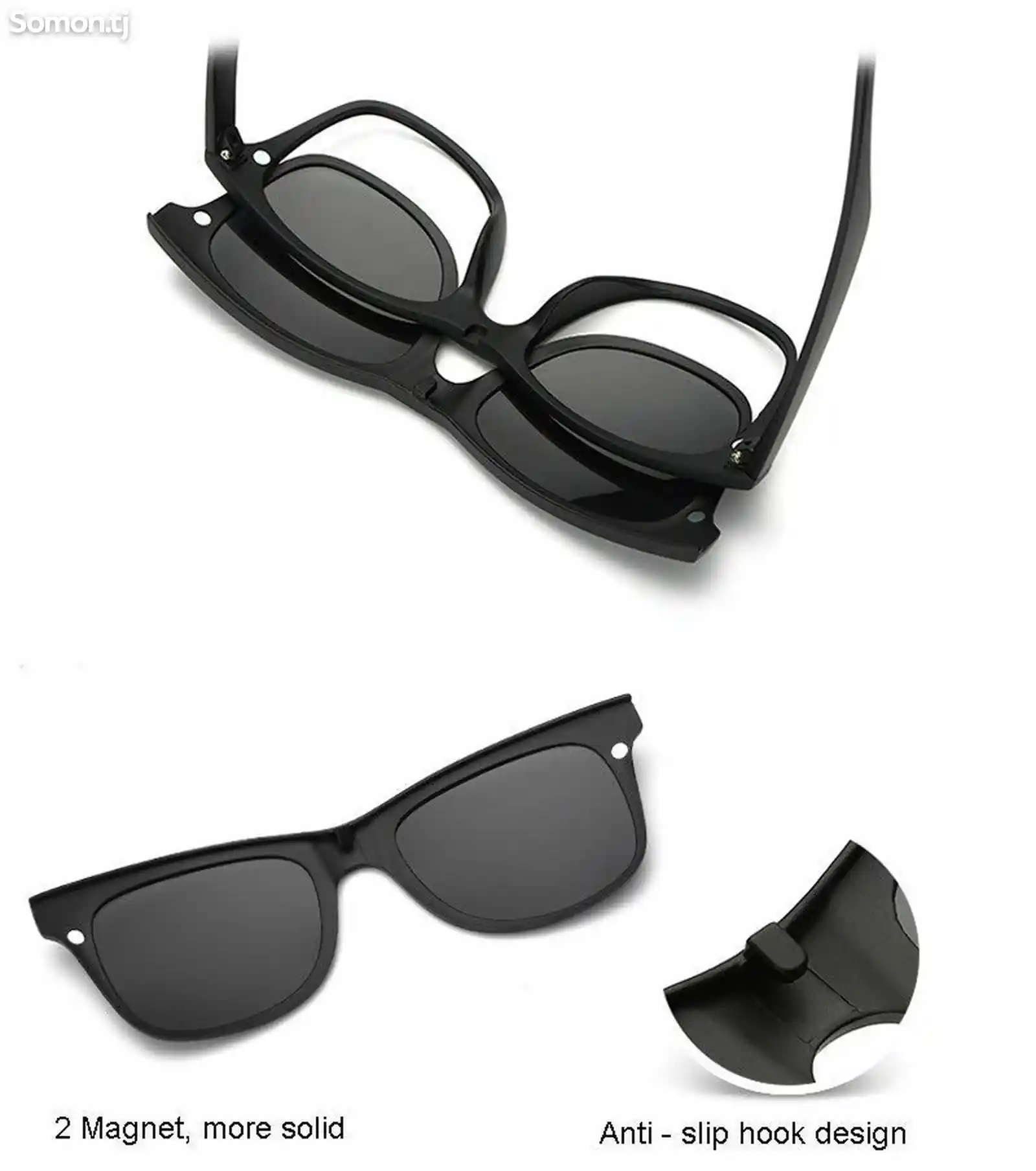 Солнцезащитные антибликовые очки с магнитными насадками 5 в 1 Magic vision-4