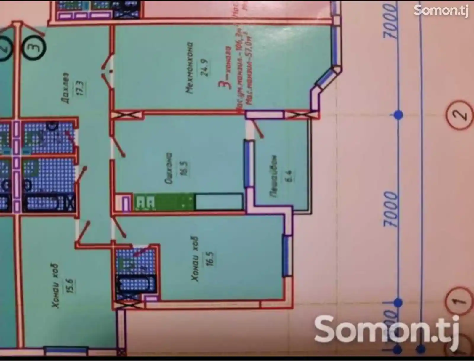 3-комн. квартира, 5 этаж, 107 м², Масчити Нав, Лучоб-11