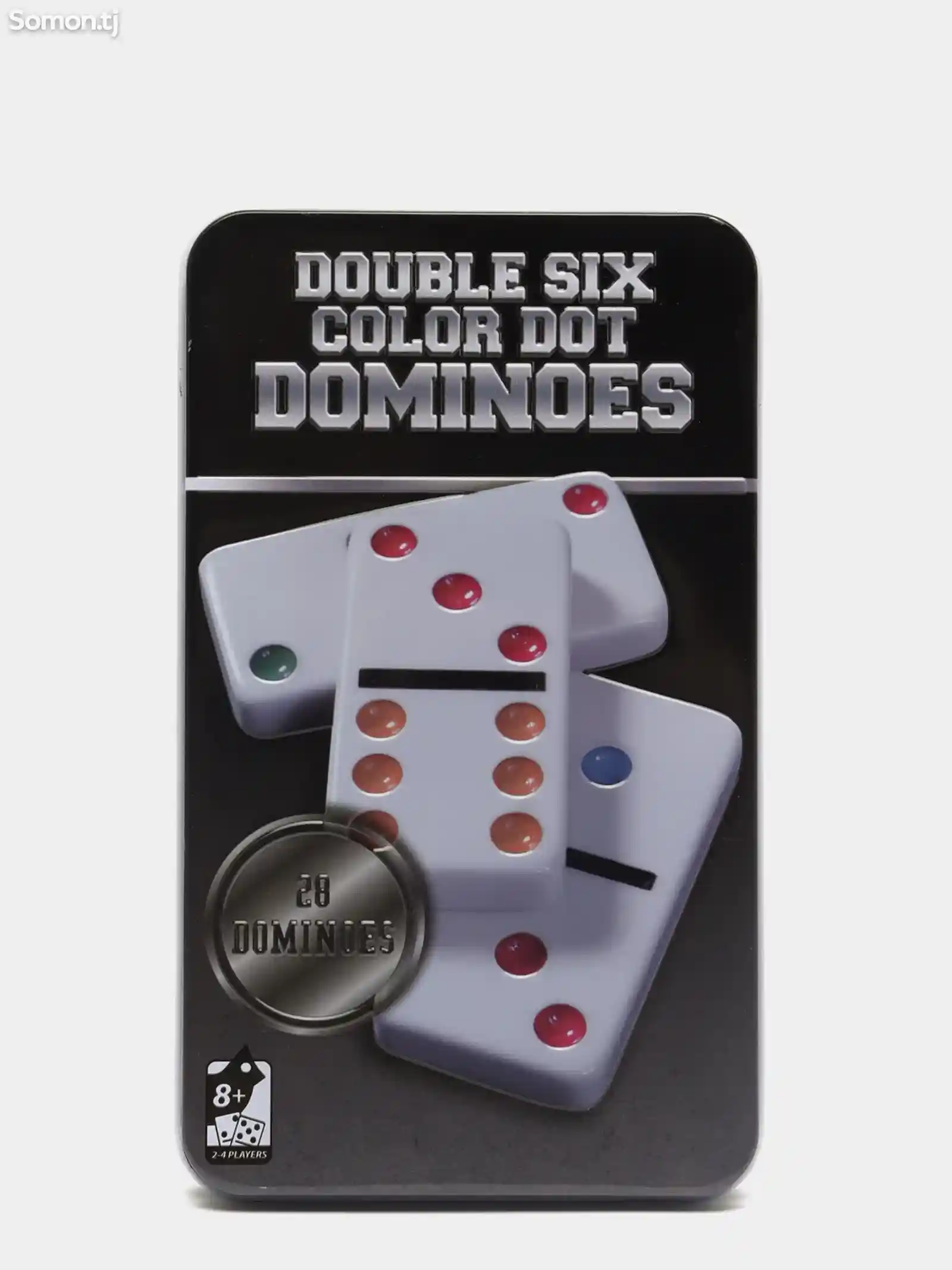 Игрушка Домино цветная в металлическом коробке-1