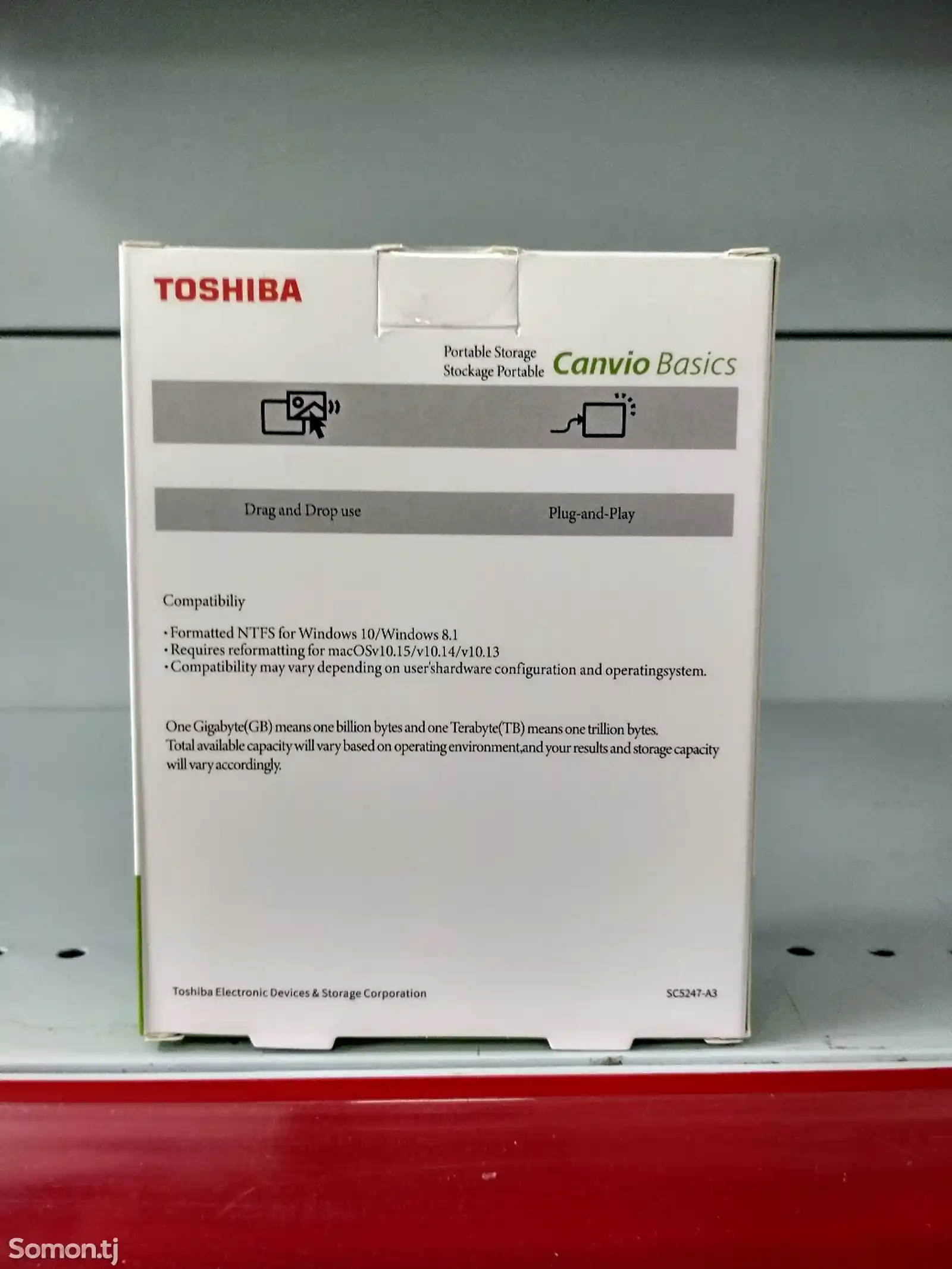 Портативный USB 3.0 Жёсткий диск Toshiba Canvio Basics 500GB-3