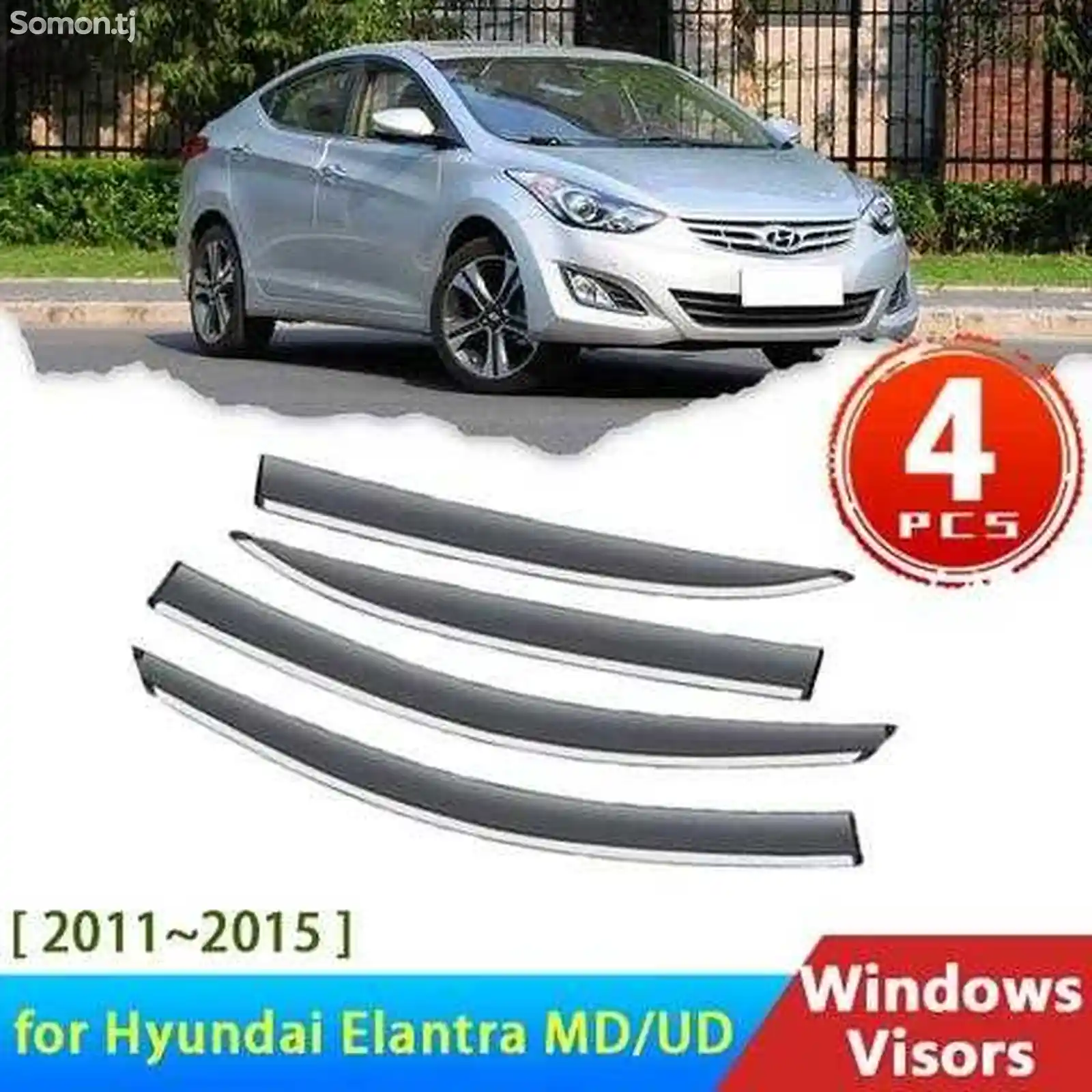 Ветровики для Hyundai Elantra/Avante MD 2011-15-2