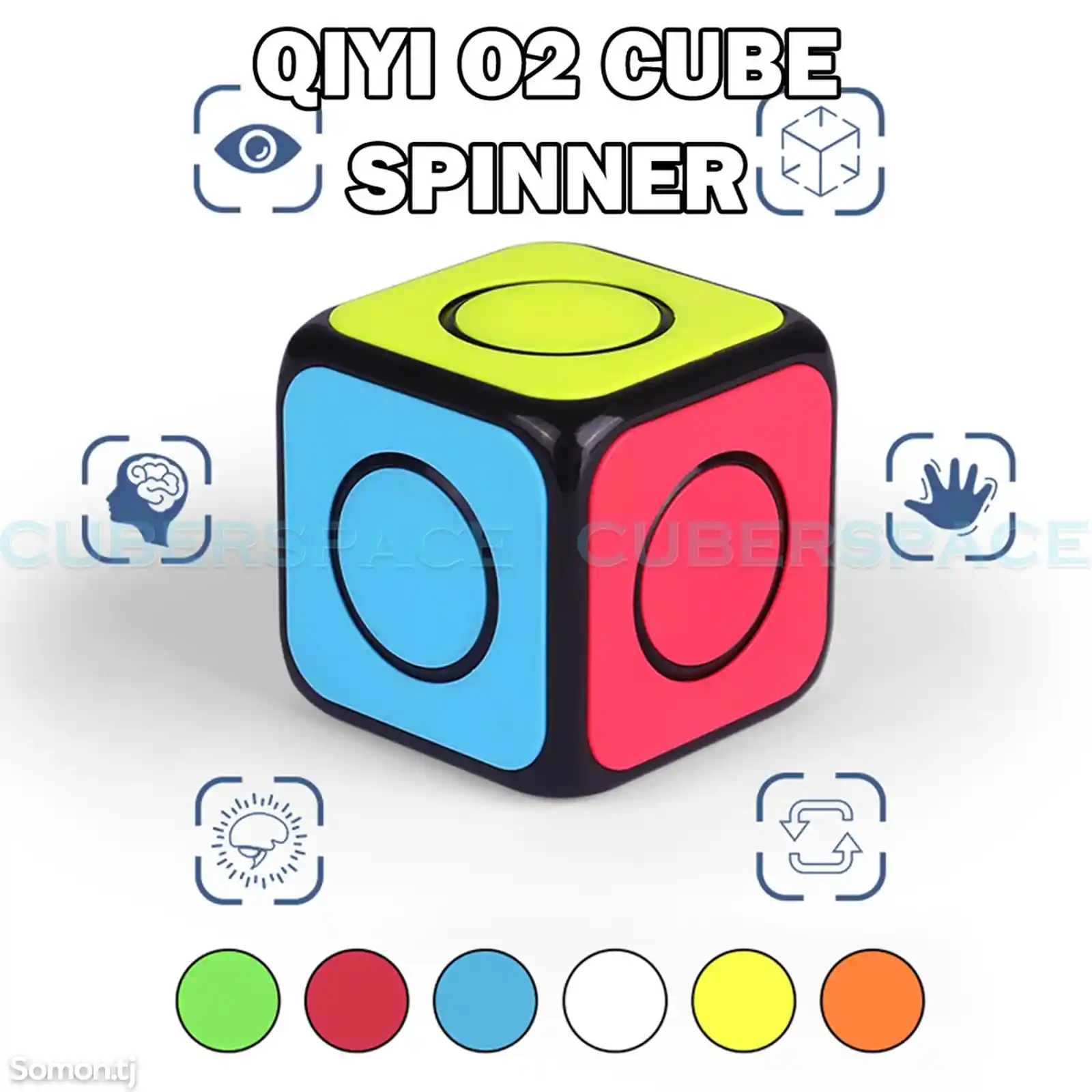 Кубик Рубика 02 Cube 1x1 fidget spinner Cube, 1x1 Спиннер куб QYtoys-1