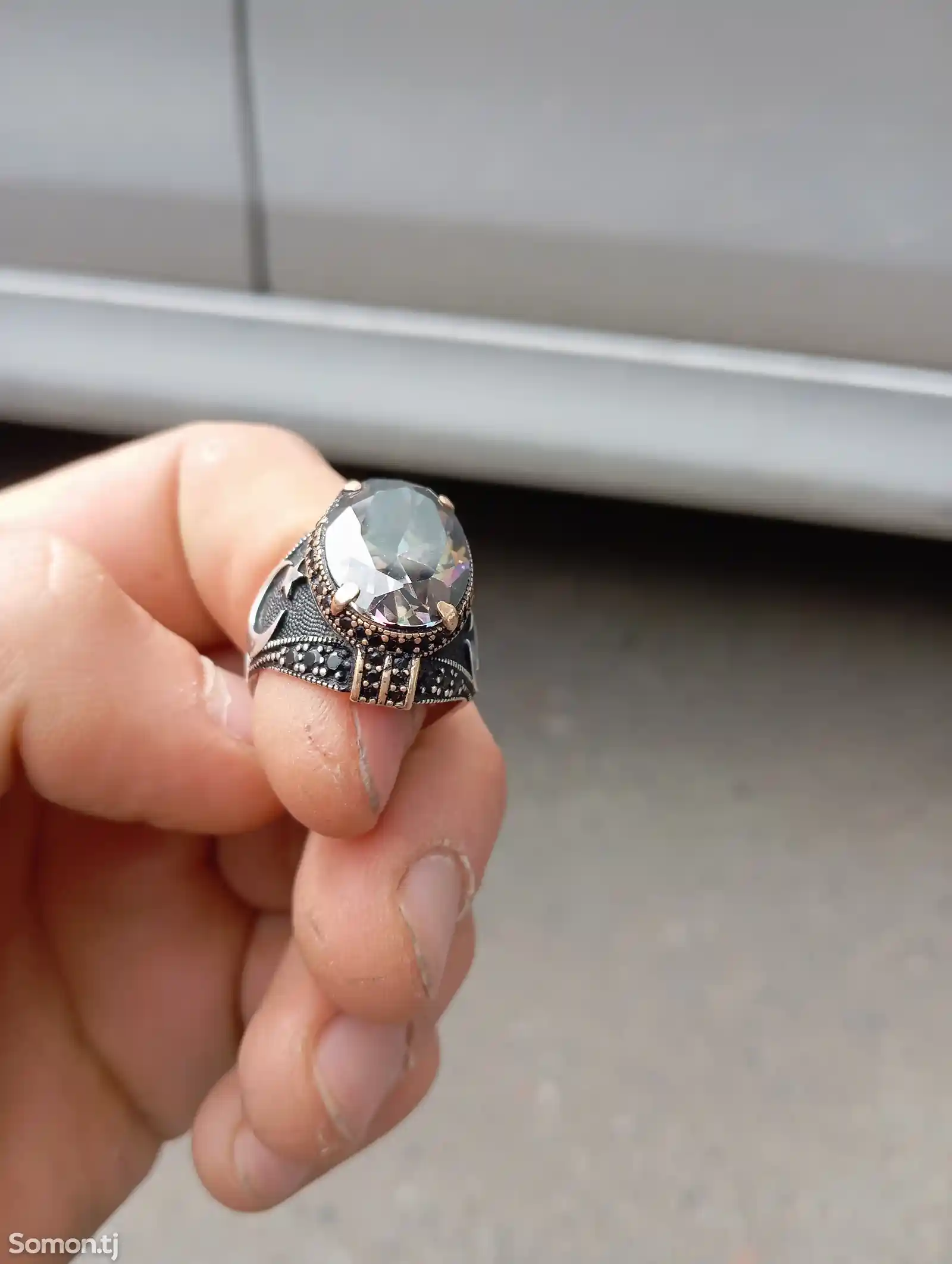 Перстень серебряный с фианитом-4