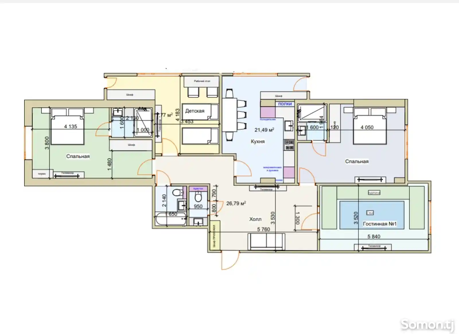 4-комн. квартира, 1 этаж, 143 м², Сафо, Пединститут-2