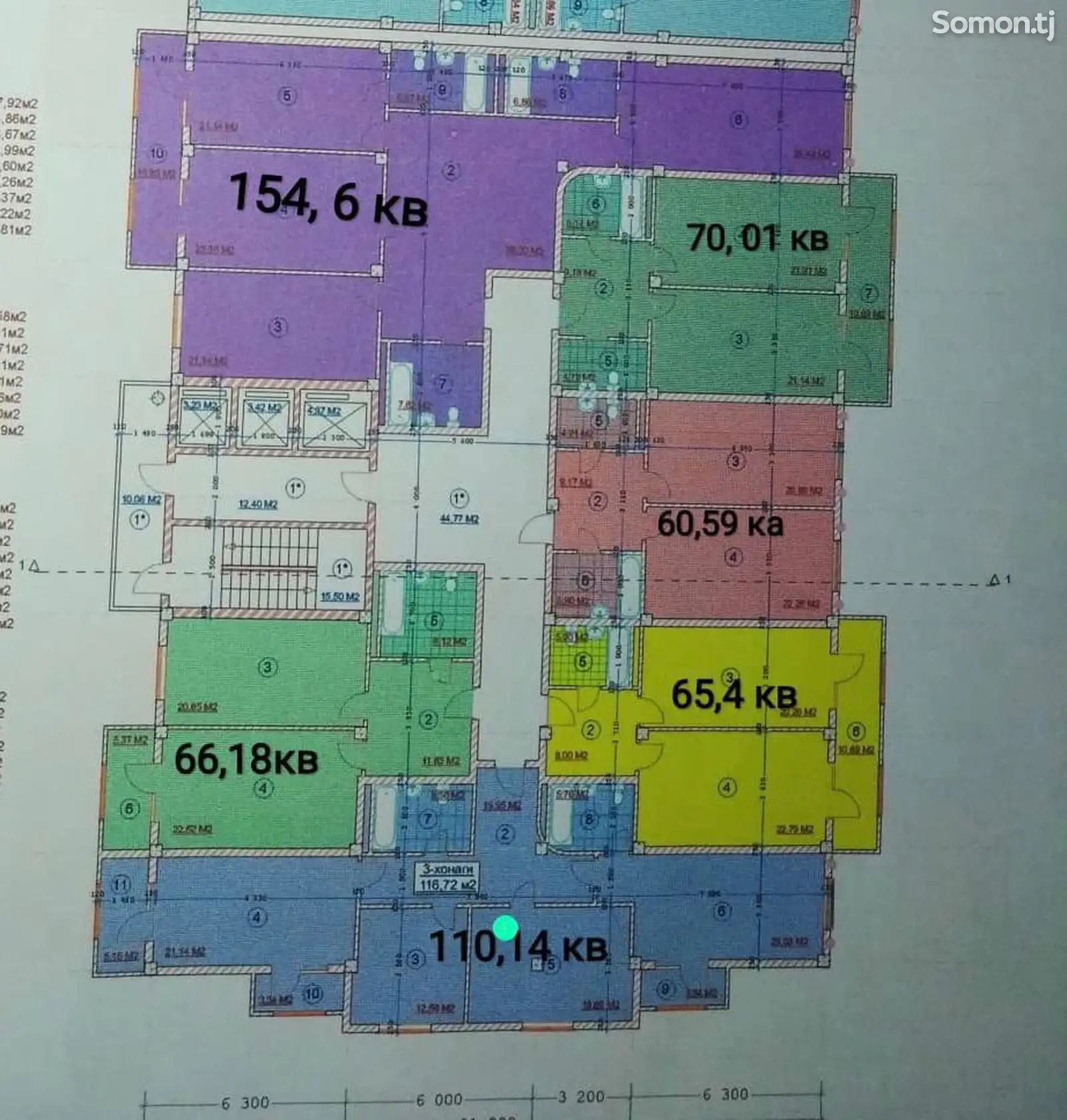 3-комн. квартира, 17 этаж, 110 м², Сино, Каленин-6