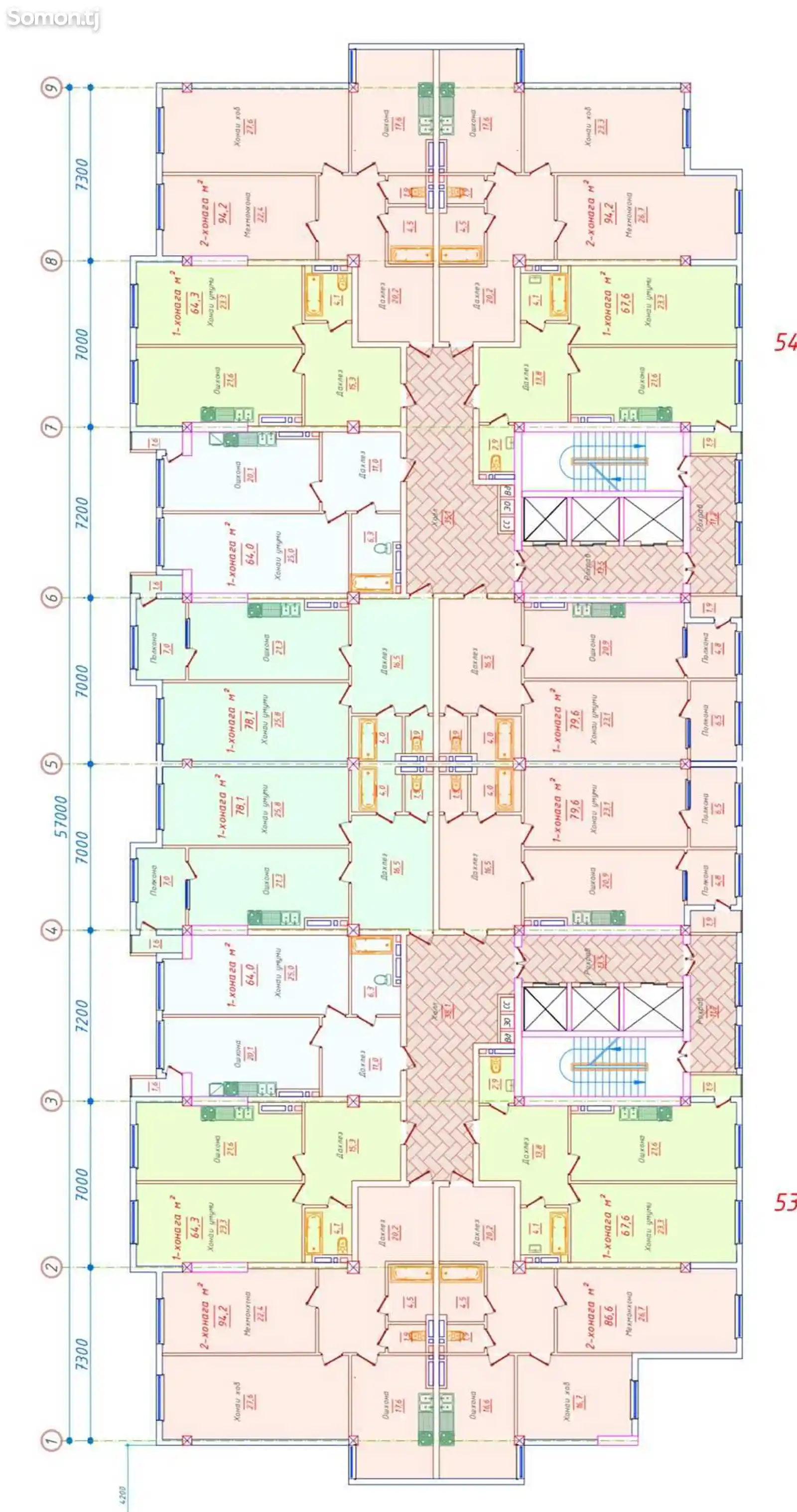 1-комн. квартира, 5 этаж, 58 м², Курутобхонаи Олим-5