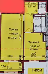 1-комн. квартира, 5 этаж, 43 м², назди  ошхонаи Баҳор-2