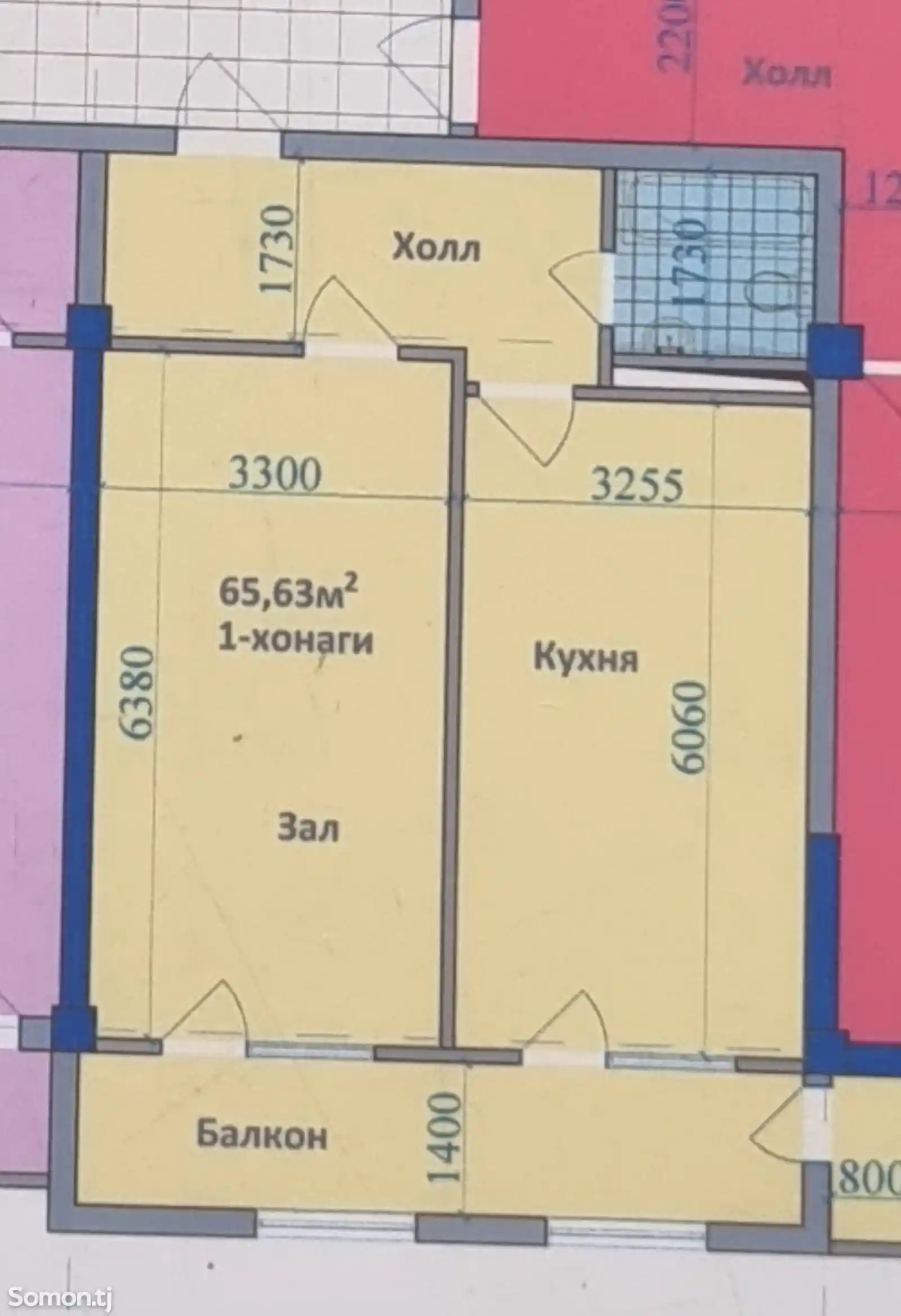 1-комн. квартира, 6 этаж, 65 м², Шоҳмансур-3