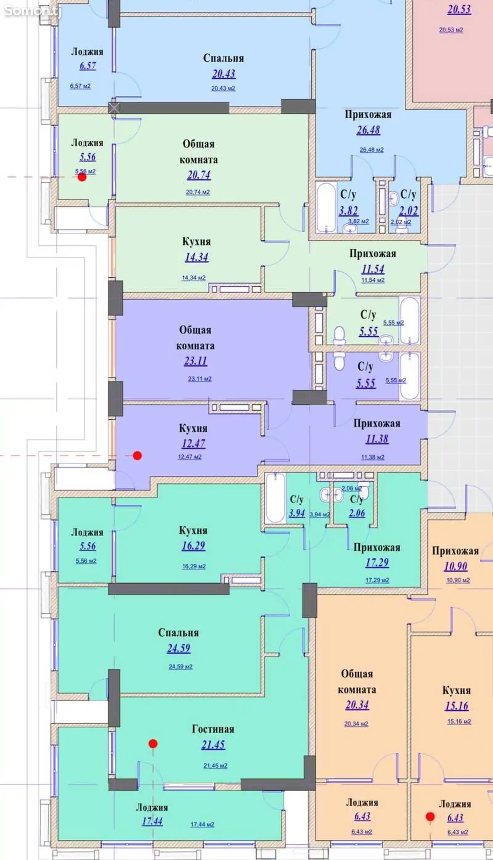 1-комн. квартира, 12 этаж, 53 м², Ватан, Гостиница Душанбе-5