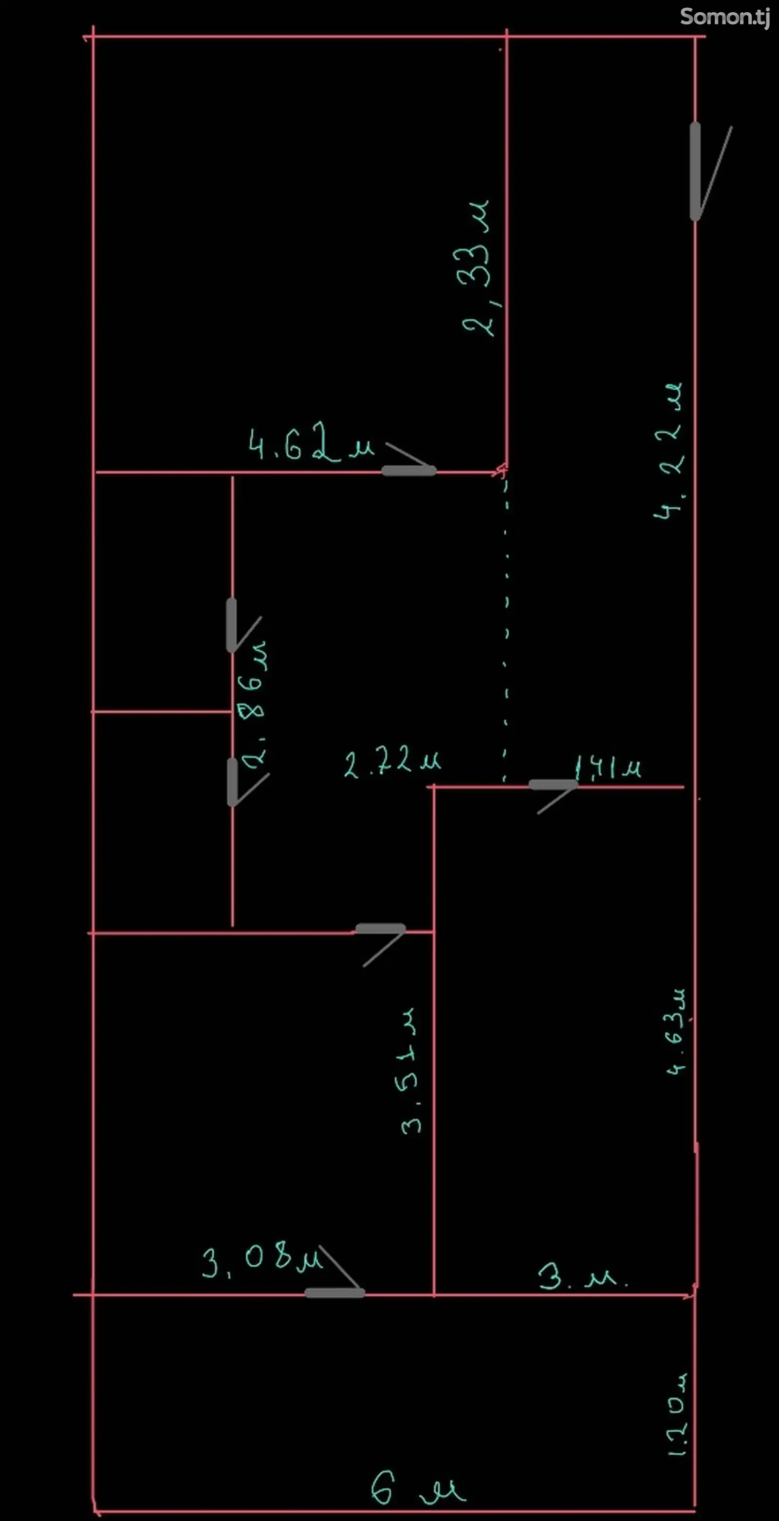 2-комн. квартира, 8 этаж, 58 м², Шабчароғ-1