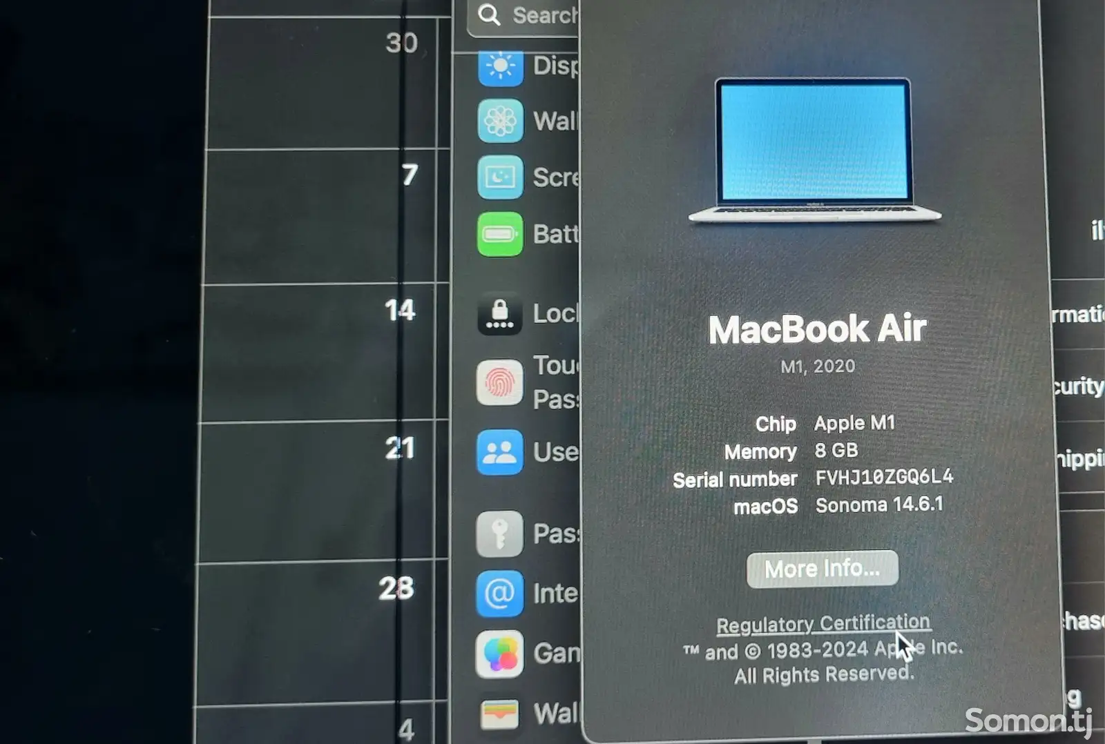 Ноутбук Macbook Air 2020 M1 8/256gb-9