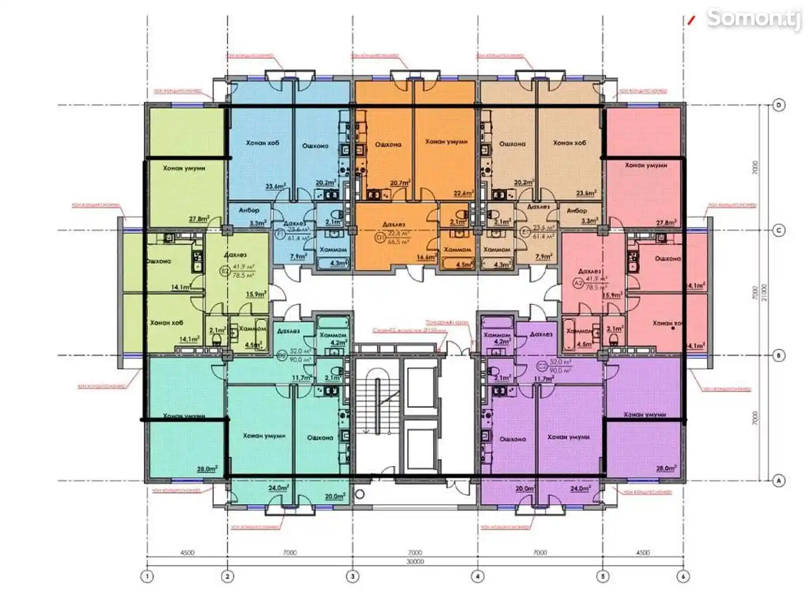 2-комн. квартира, 6 этаж, 90 м², И.Сомони-11