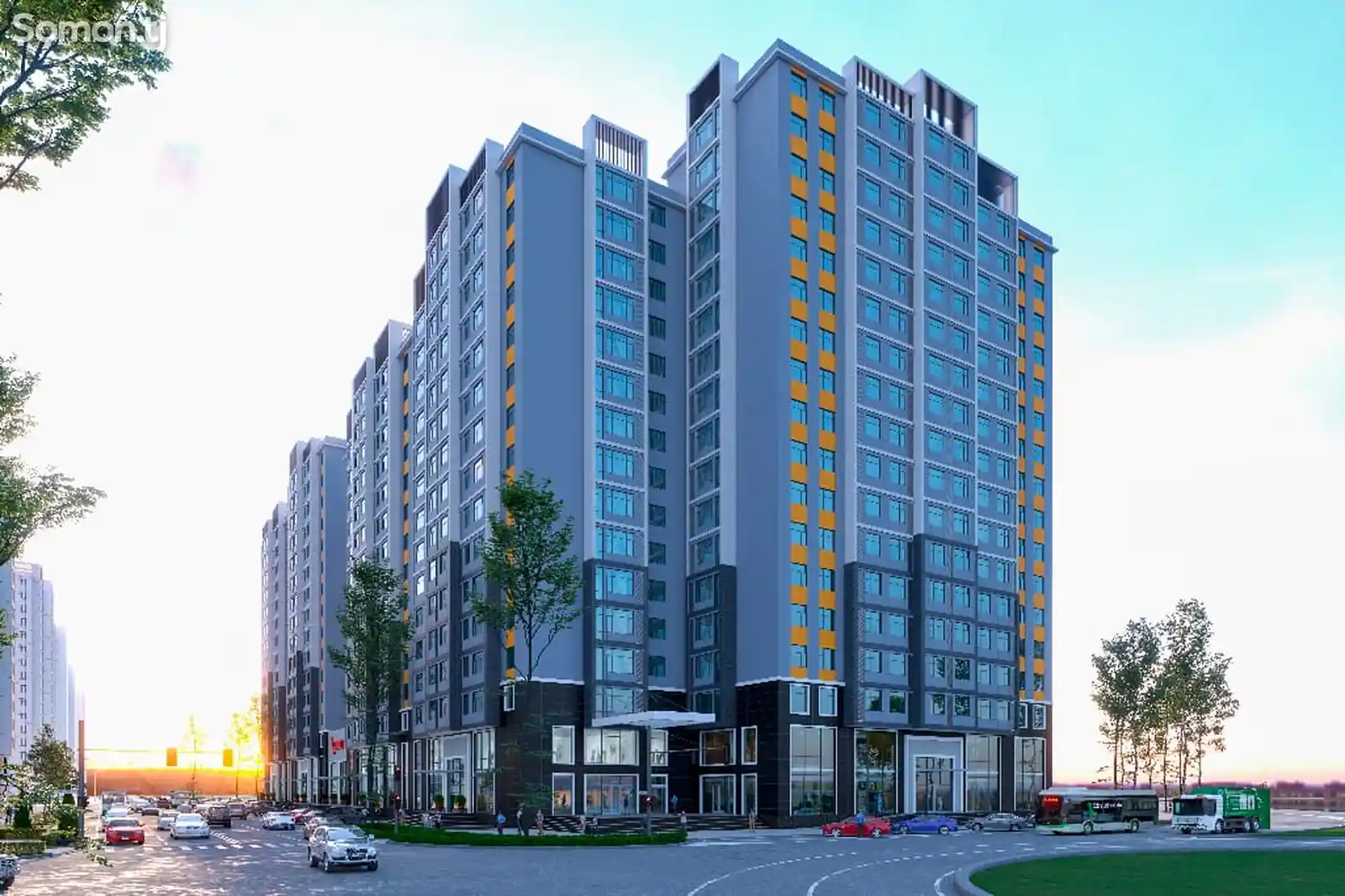 2-комн. квартира, 13 этаж, 60 м², Сомони-7