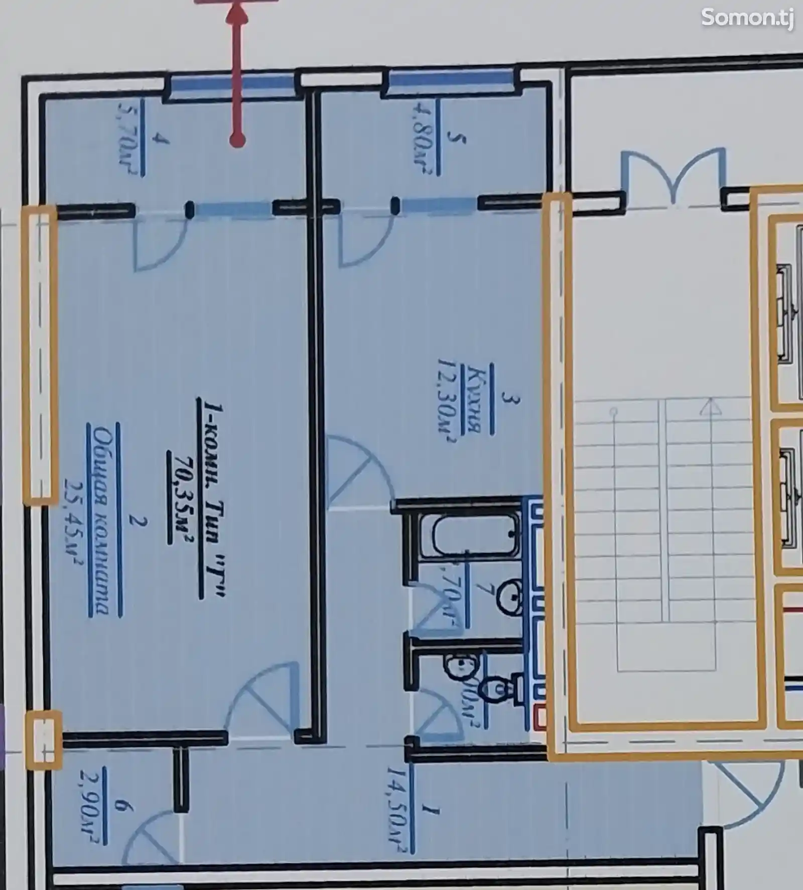 2-комн. квартира, 9 этаж, 77 м², Фирдавси-3