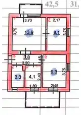 2-комн. квартира, 3 этаж, 42 м², Шохмансур, Аэропорт-16