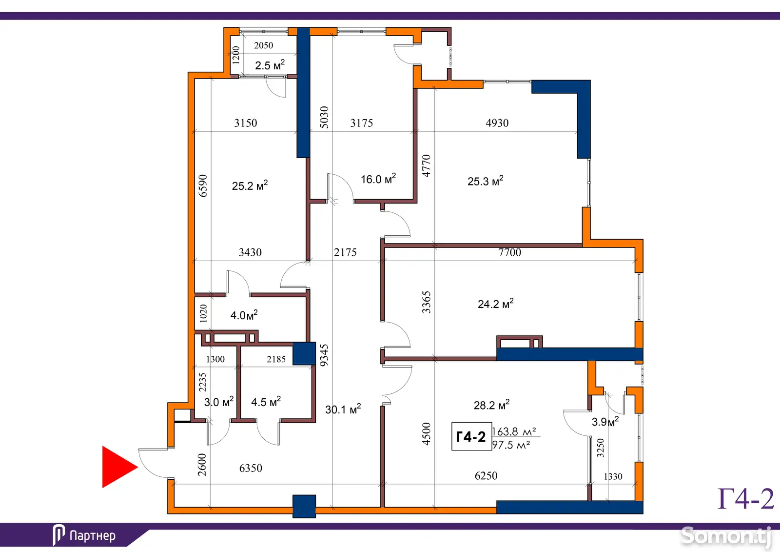 4-комн. квартира, 17 этаж, 164 м², Шохмансур, Бустон-сити