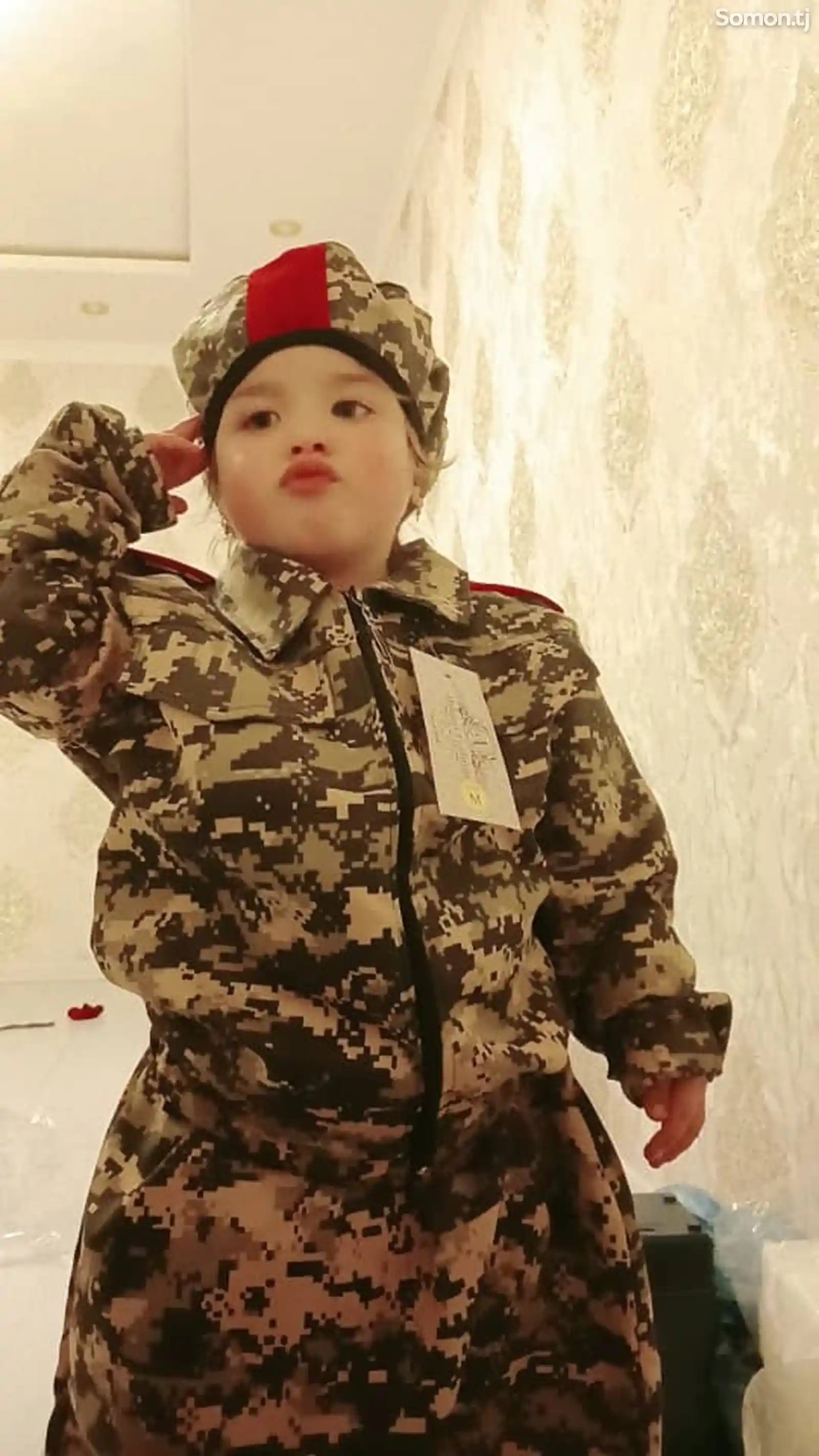 Детская военная форма для девочек с юбкой-1