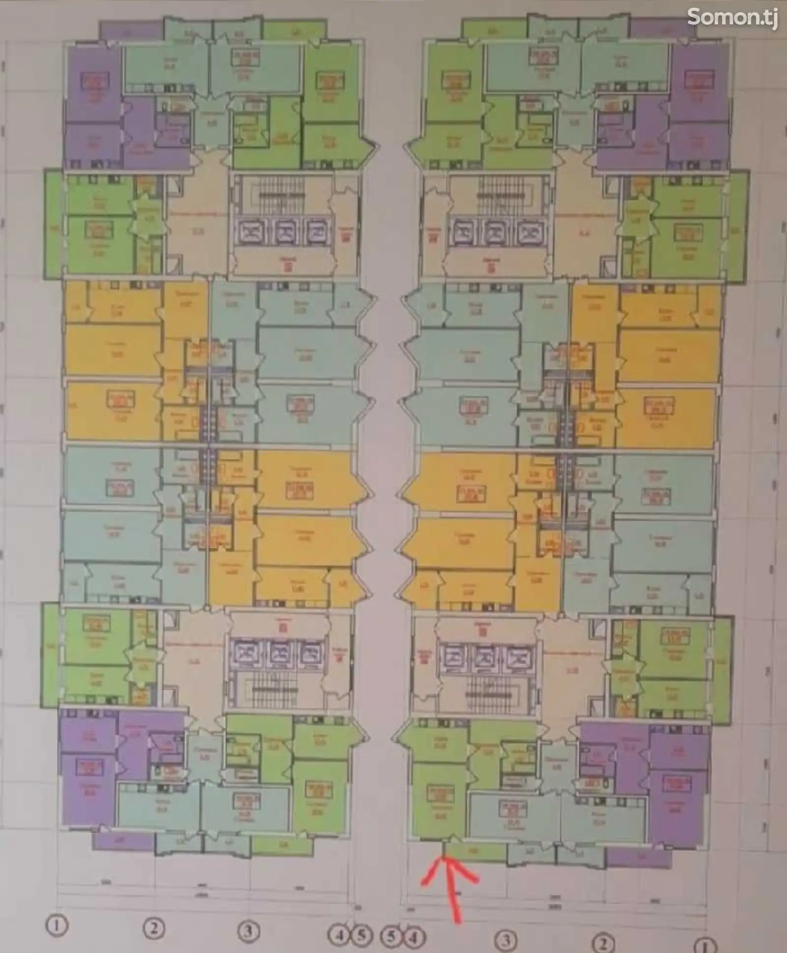 2-комн. квартира, 9 этаж, 53 м², Шохмансур-1