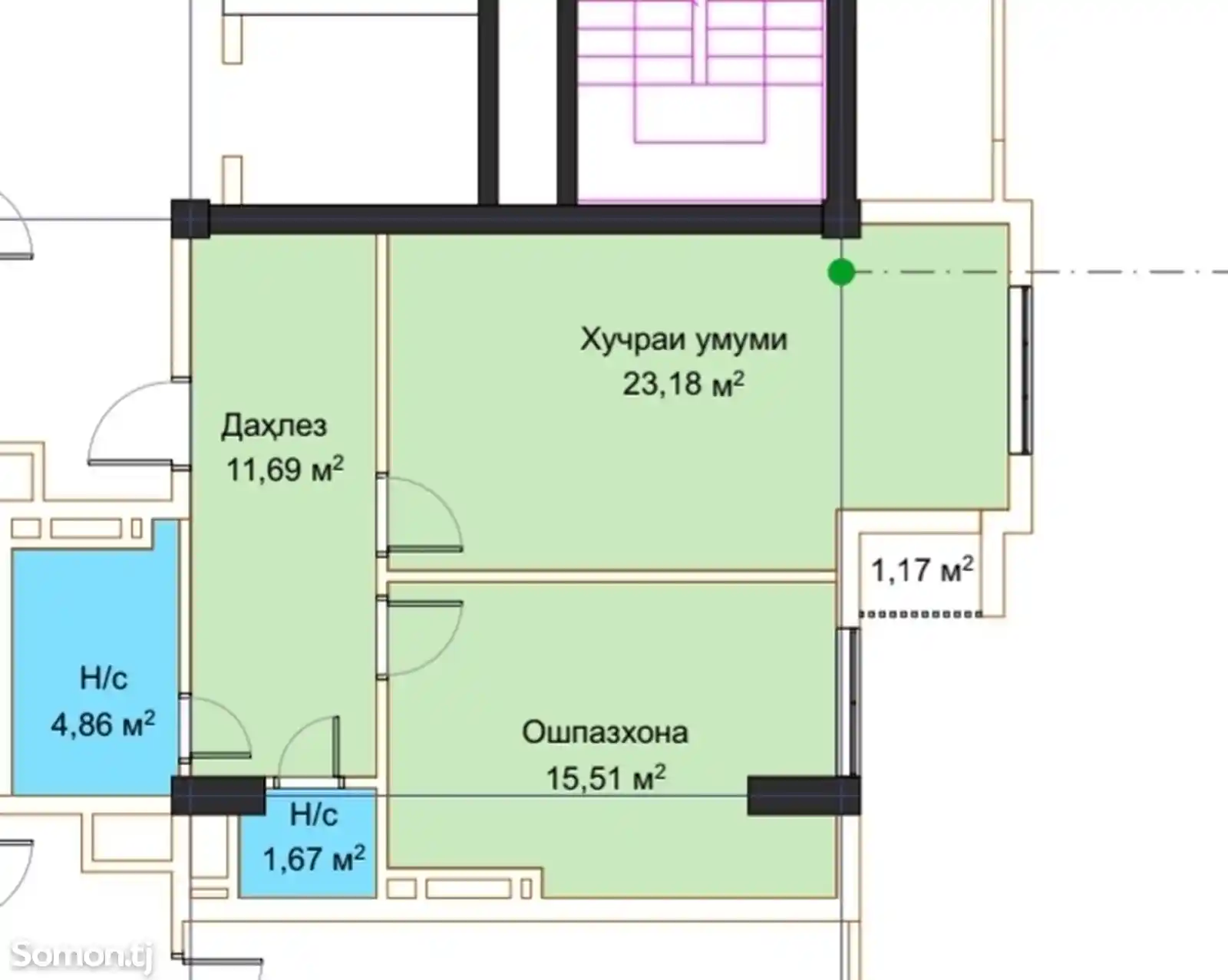 2-комн. квартира, 15 этаж, 58 м², Сино-2