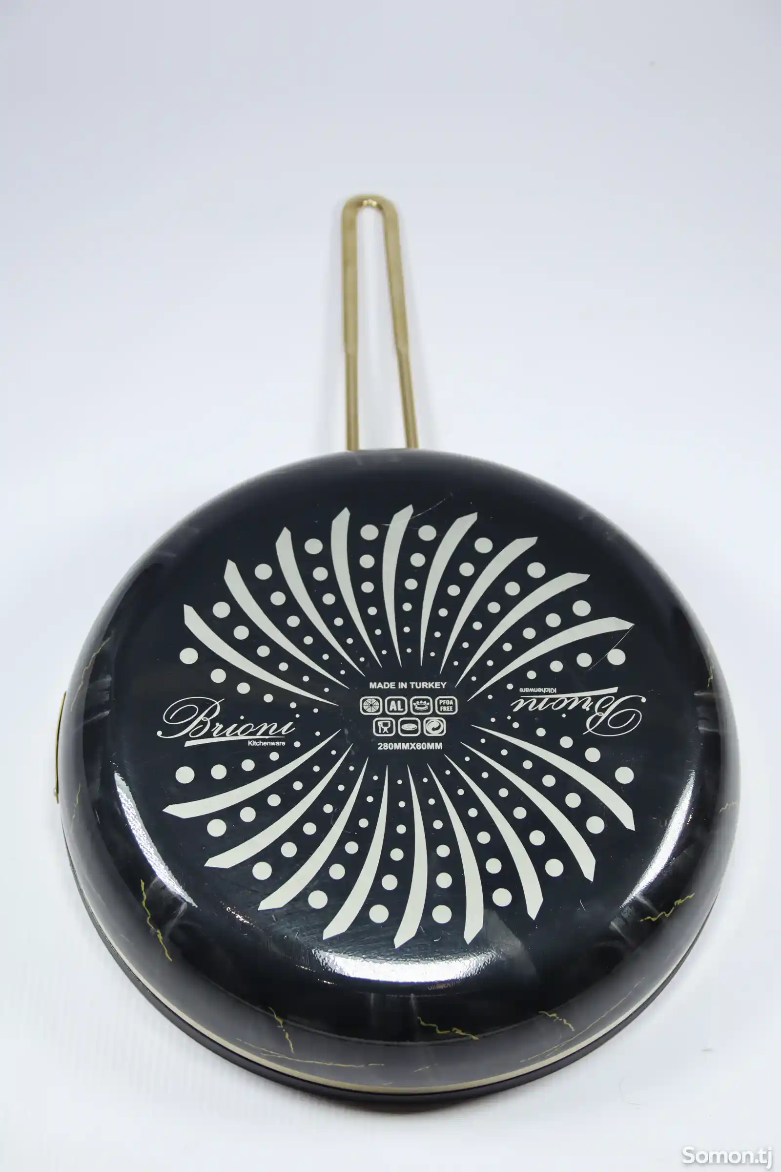 Сковорода Brioni Selection 28см черная с зол. ручкой SLS-106-2