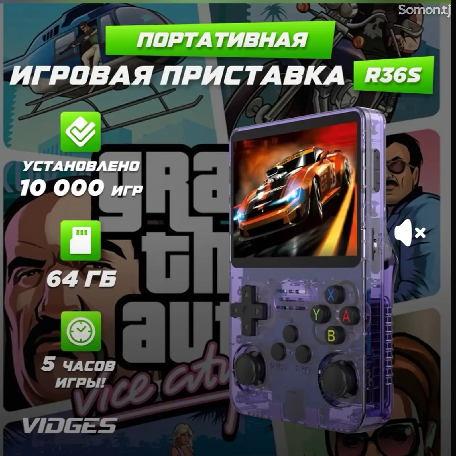 Портативная игровая приставка Game console R36S для игр PSP, PS1, DreamCast,-1